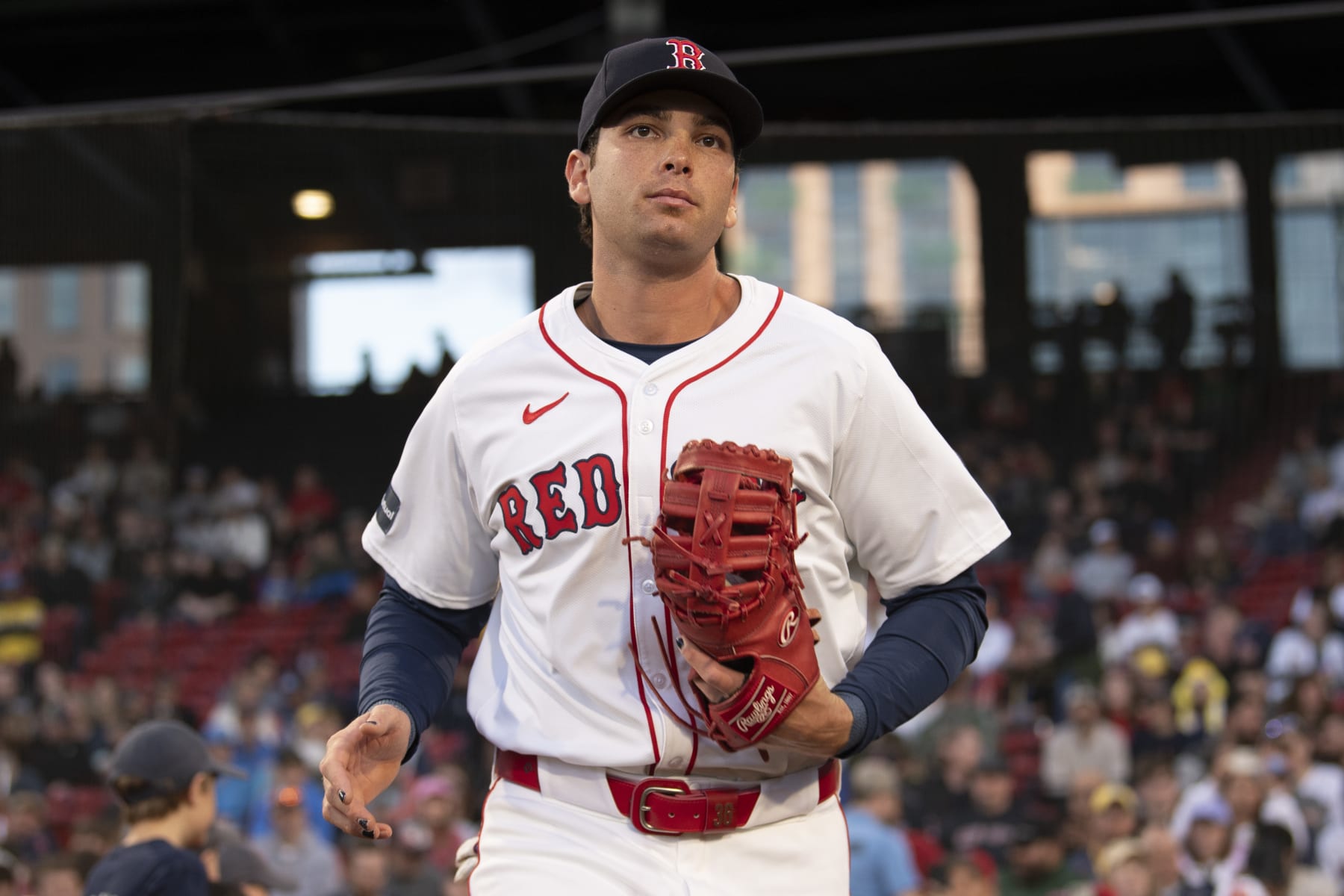 BOSTON, MA - APRIL 16: Triston Casas #36 of the Boston Red Sox takes the field for a game against the Cleveland Guardians  on April 16, 2024 at Fenway Park in Boston, Massachusetts. (Photo by Maddie Malhotra/Boston Red Sox/Getty Images)