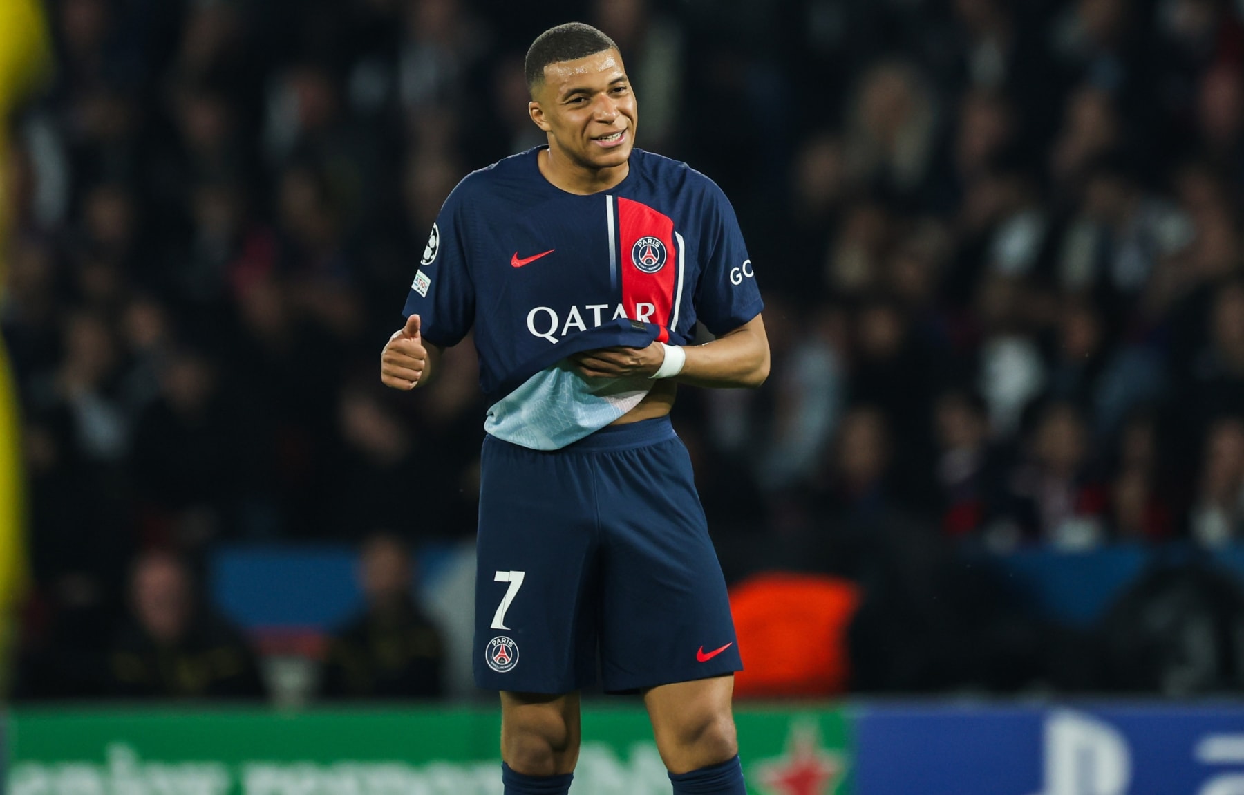 PARIS, FRANCE - MAY 7: Kylian Mbappe of Paris Saint Germain (PSG) in action during the UEFA Champions League semi-final second leg football match between Paris Saint-Germain (PSG) and Borussia Dortmund at the Parc des Princes Stadium, in Paris, France on May 07, 2024. (Photo by Ibrahim Ezzat/Anadolu via Getty Images)
