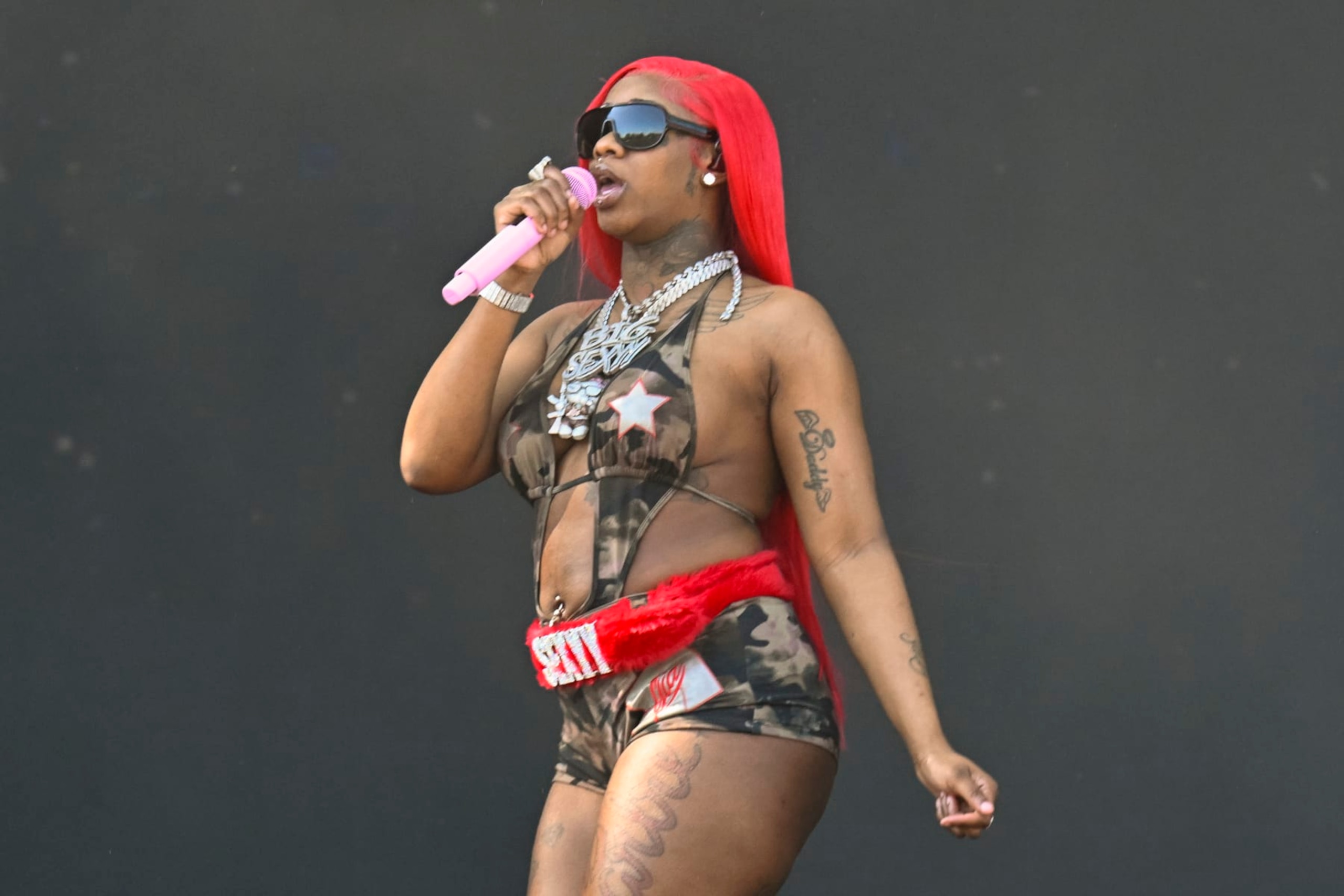 RALEIGH, NORTH CAROLINA - APRIL 06: Sexyy Red performs during the 2024 Dreamville Music Festival at Dorothea Dix Park on April 06, 2024 in Raleigh, North Carolina.  (Photo by Astrida Valigorsky/WireImage)