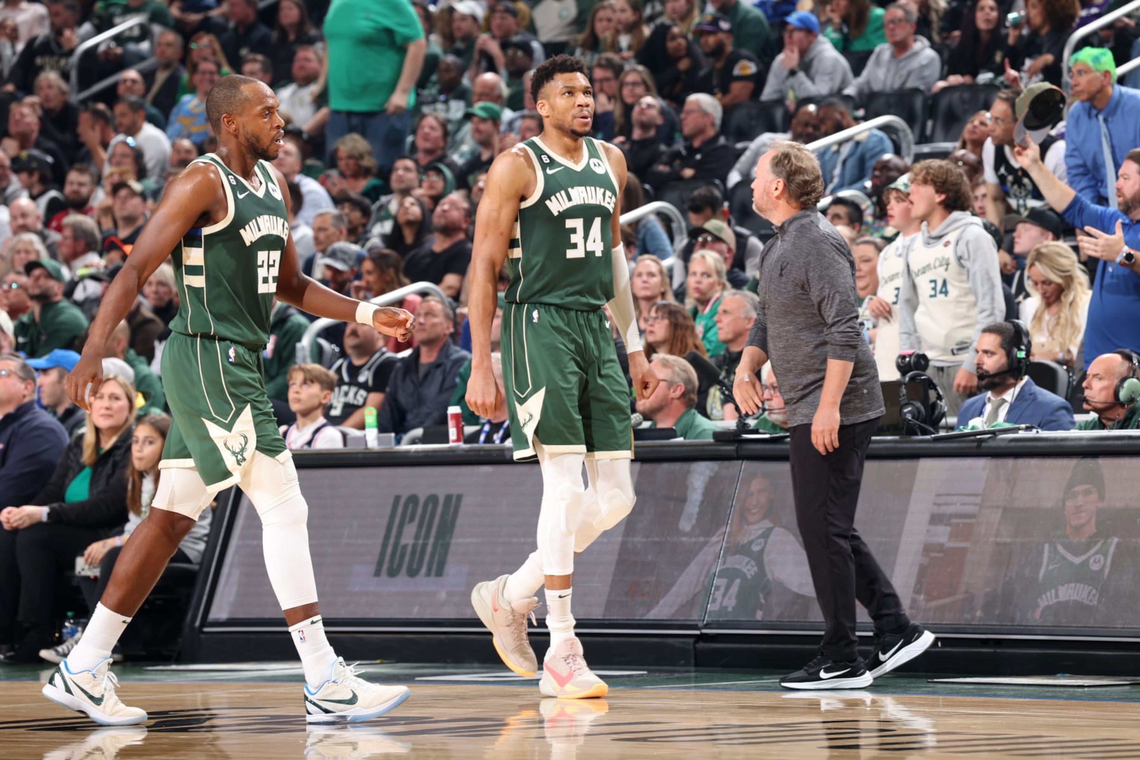 Khris Middleton and Giannis Antetokounmpo Khris Middleton and Giannis Antetokounmpo