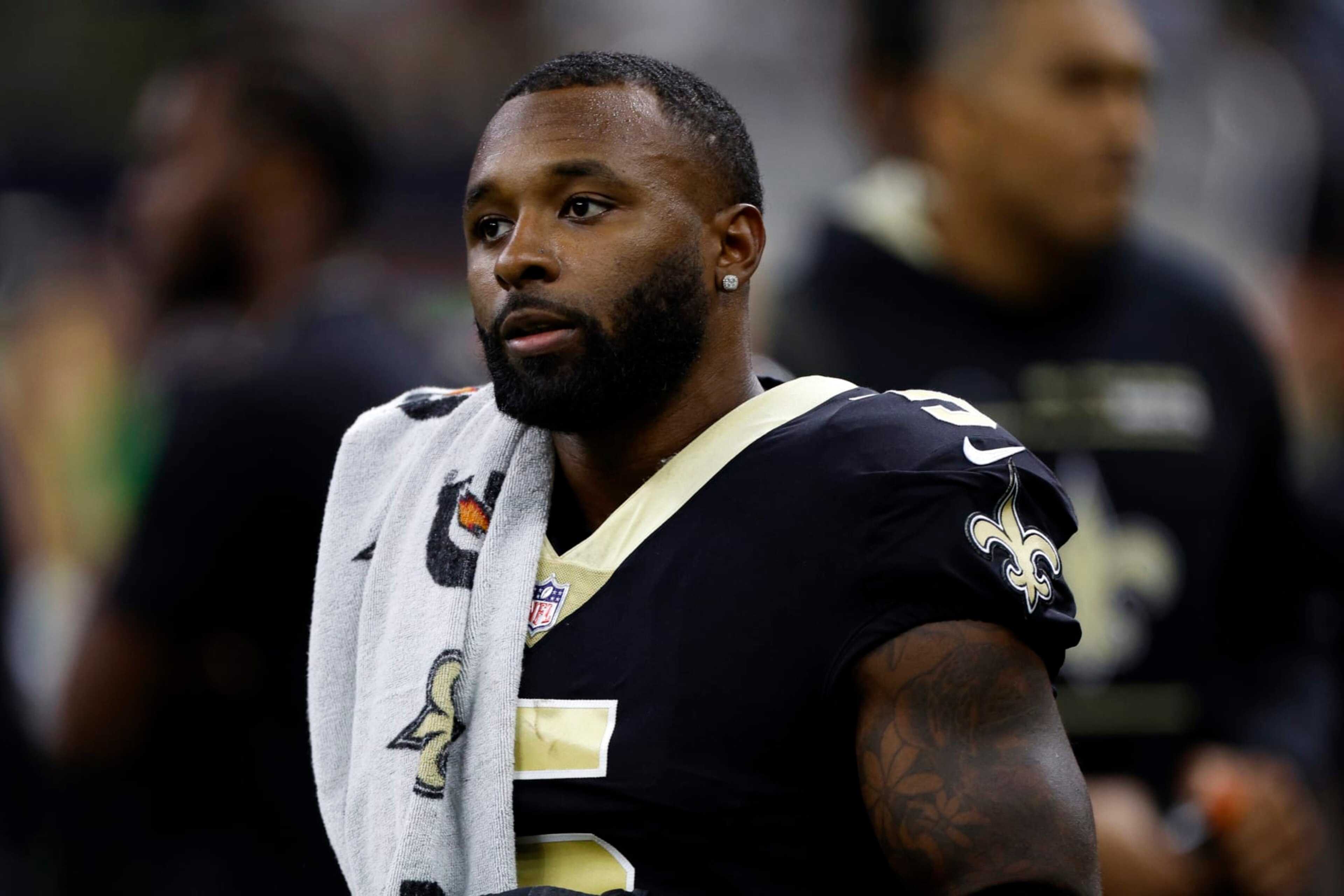 NEW ORLEANS, LOUISIANA - SEPTEMBER 18: Jarvis Landry #5 of the New Orleans Saints at Caesars Superdome on September 18, 2022 in New Orleans, Louisiana. (Photo by Chris Graythen/Getty Images)