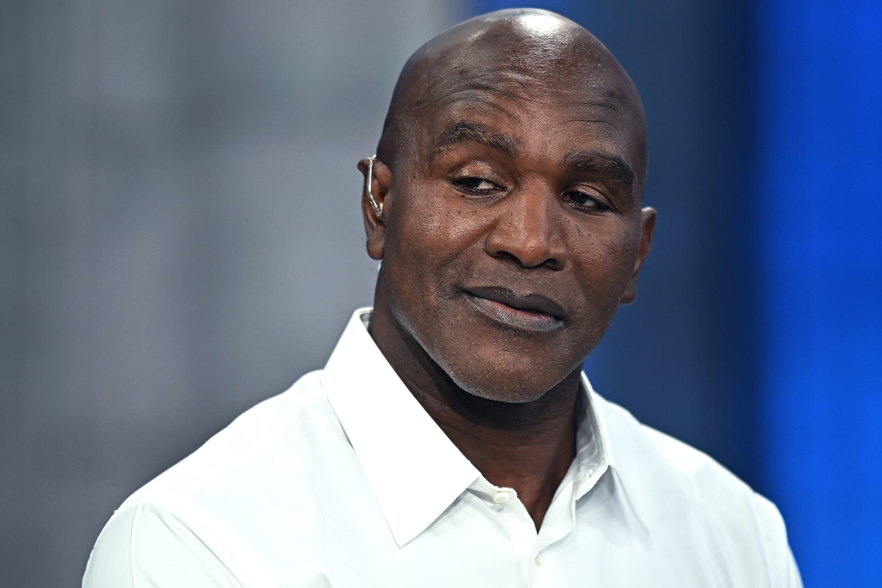 NEW YORK, NEW YORK - OCTOBER 19: Evander Holyfield visits Fox Business' "Making Money With Charles Payne" at Fox Business Network Studios on October 19, 2023 in New York City. (Photo by Steven Ferdman/Getty Images)