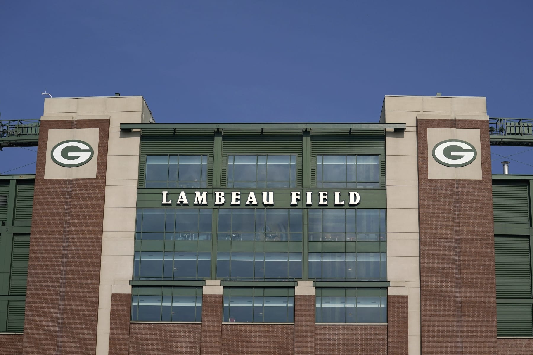 GREEN BAY, WISCONSIN - AUGUST 05: An exterior view of Lambeau Field during Packers Family Night at Lambeau Field on August 05, 2023 in Green Bay, Wisconsin. (Photo by Patrick McDermott/Getty Images)