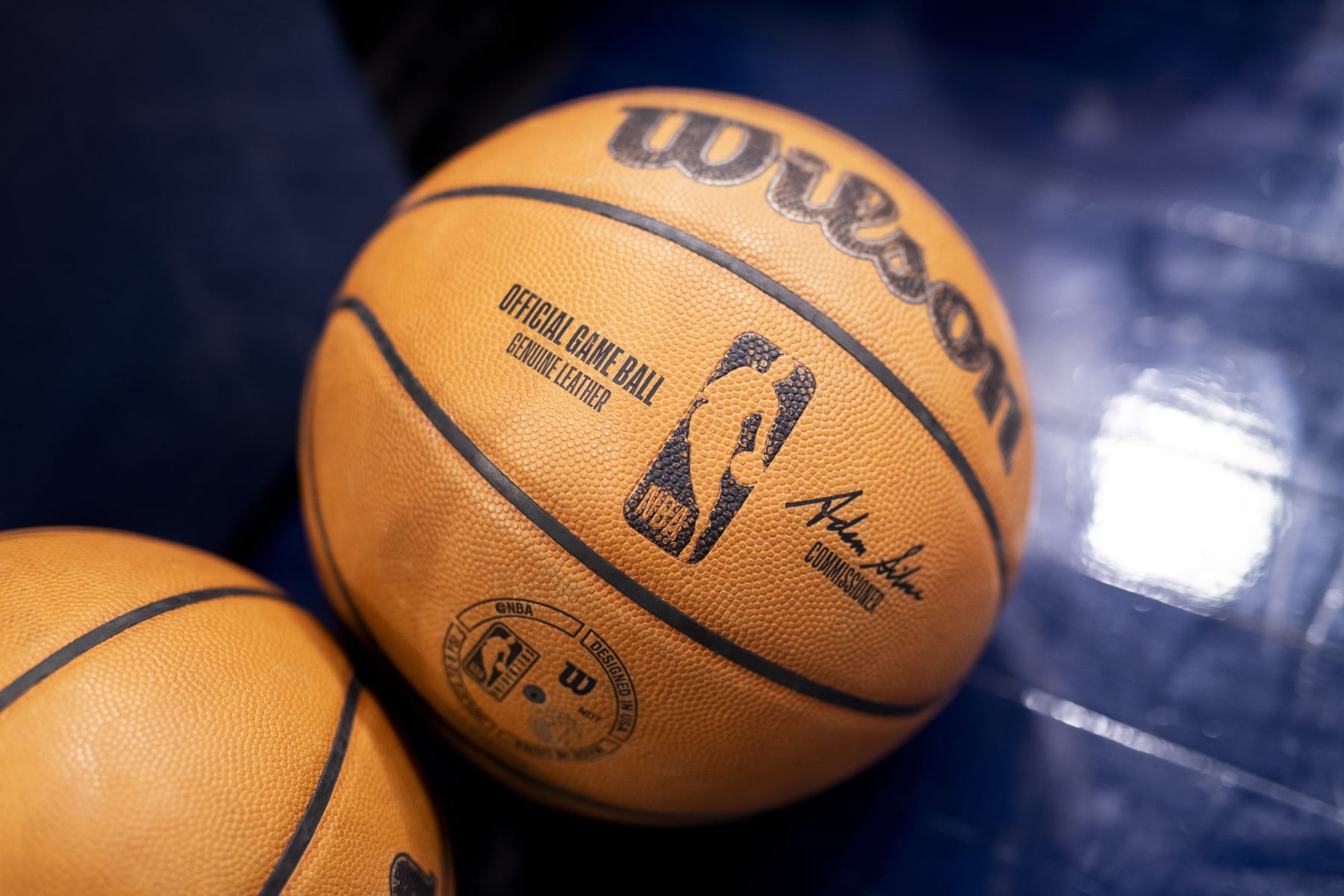 MINNEAPOLIS, MINNESOTA - APRIL 2: Basketballs sit on the court before the game between the Houston Rockets and Minnesota Timberwolves at Target Center on April 2, 2024 in Minneapolis, Minnesota. NOTE TO USER: User expressly acknowledges and agrees that, by downloading and or using this photograph, User is consenting to the terms and conditions of the Getty Images License Agreement. (Photo by Stephen Maturen/Getty Images)
