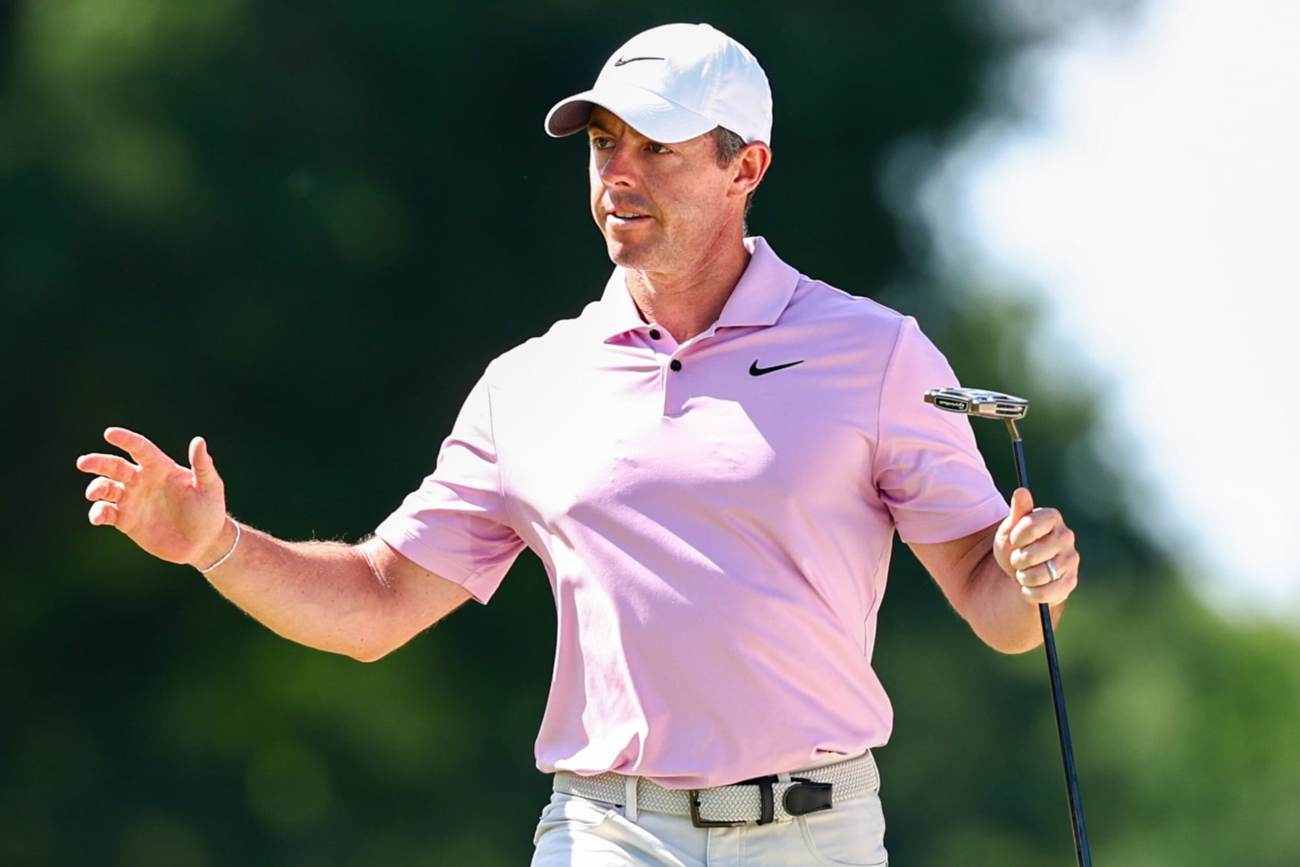 CHARLOTTE, NORTH CAROLINA - MAY 12: Rory McIlroy of Northern Ireland reacts after making an eagle on the 10th hole during the final round of the Wells Fargo Championship at Quail Hollow Club on May 12, 2024 in Clifton, North Carolina. (Photo by Jared C. Tilton/Getty Images) CHARLOTTE, NORTH CAROLINA - MAY 12: Rory McIlroy of Northern Ireland reacts after making an eagle on the 10th hole during the final round of the Wells Fargo Championship at Quail Hollow Club on May 12, 2024 in Clifton, North Carolina. (Photo by Jared C. Tilton/Getty Images)