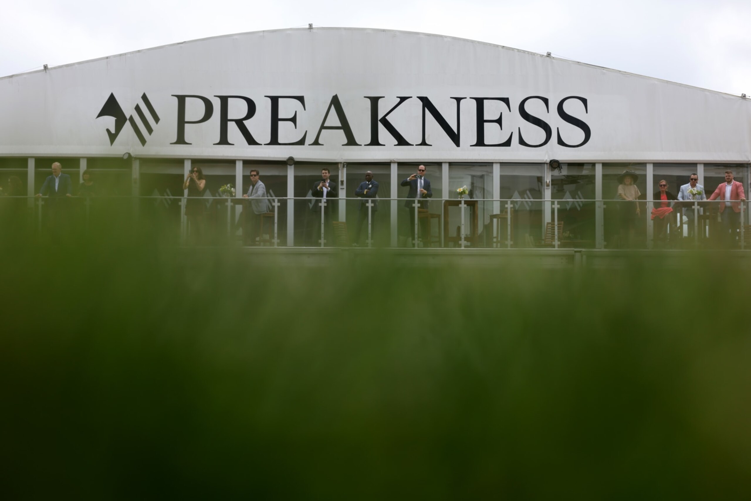 BALTIMORE, MARYLAND - MAY 20: A general view of the hospitality tent ahead of the 148th Running of the Preakness Stakes at Pimlico Race Course on May 20, 2023 in Baltimore, Maryland. (Photo by Rob Carr/Getty Images)
