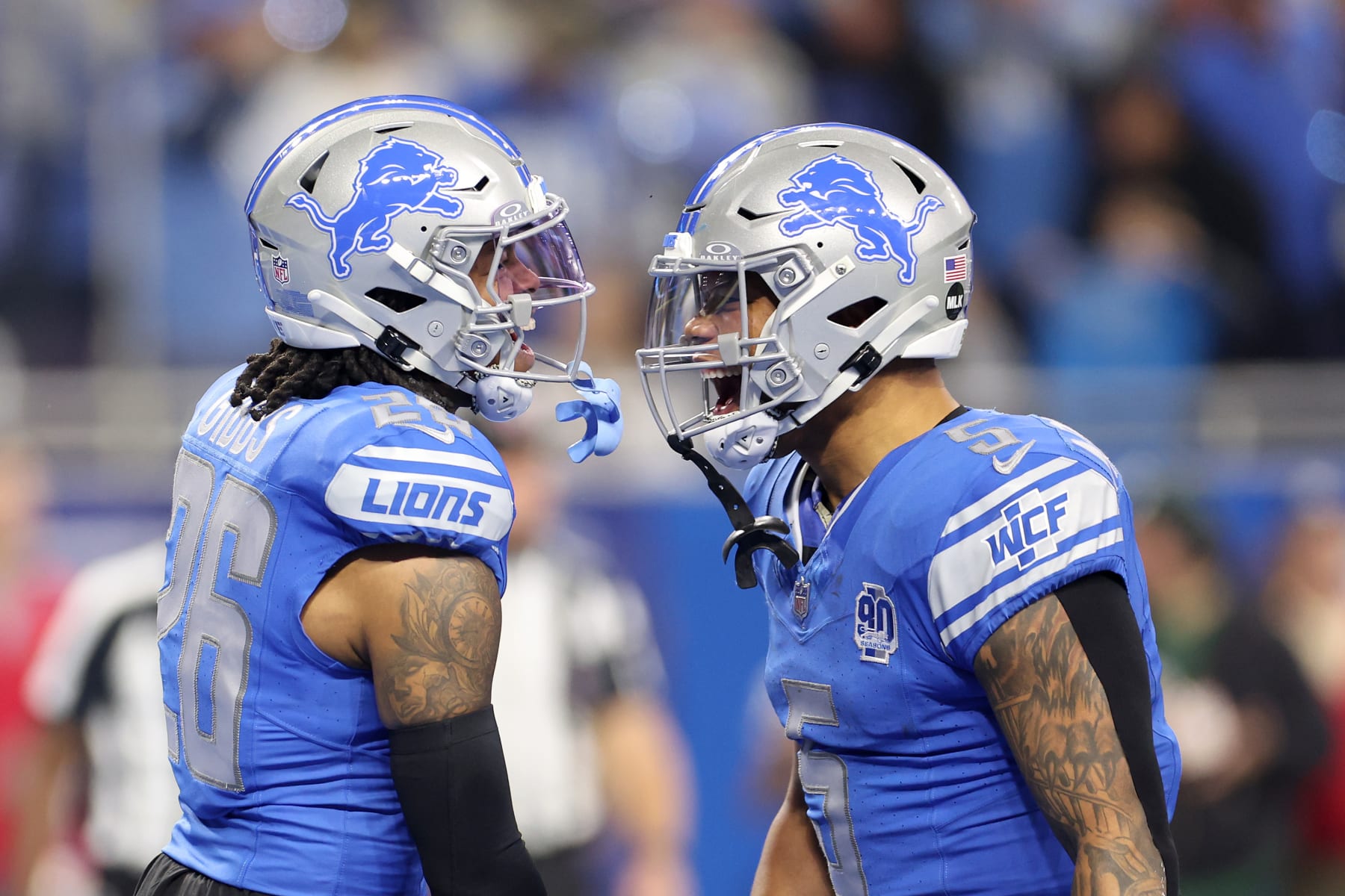 Lions running backs Jahmyr Gibbs and David Montgomery