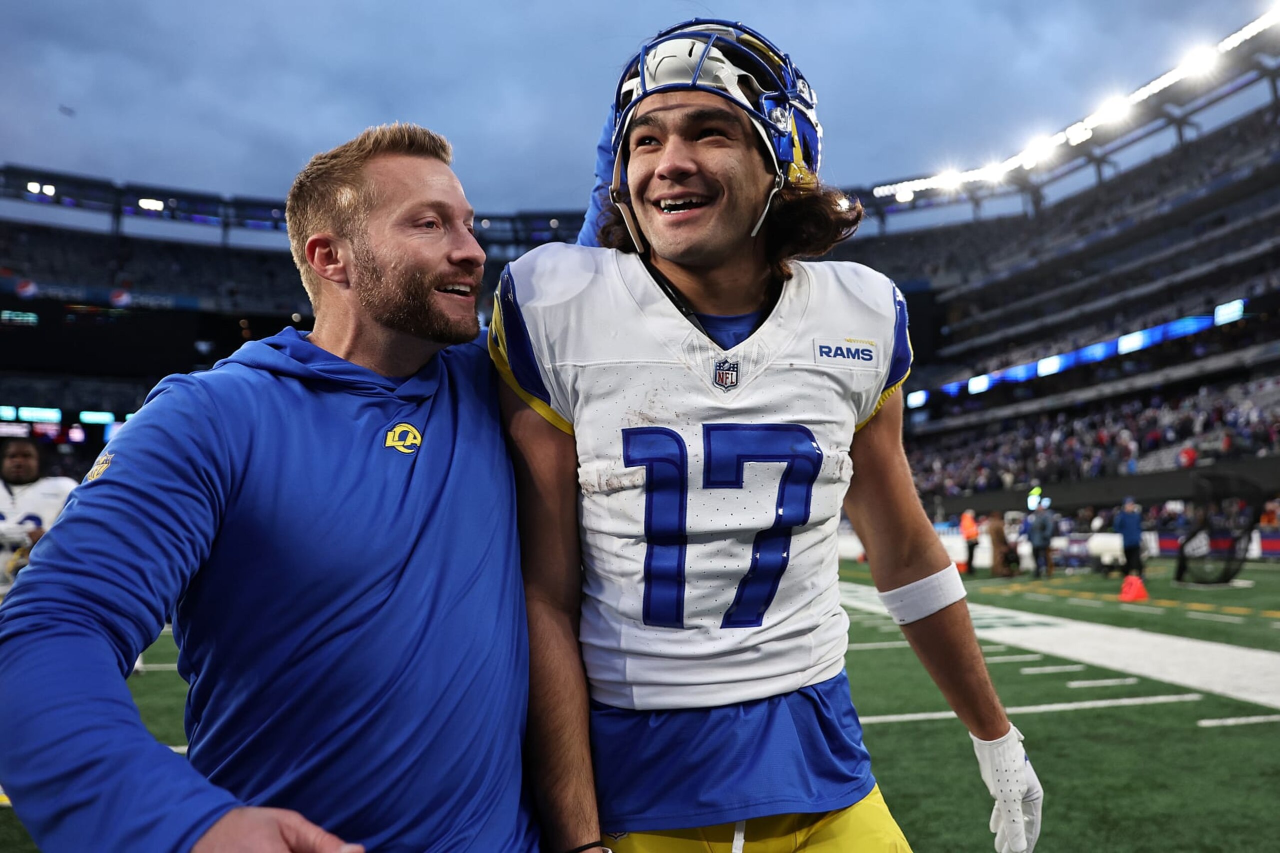 Sean McVay and wide receiver Puka Nacua