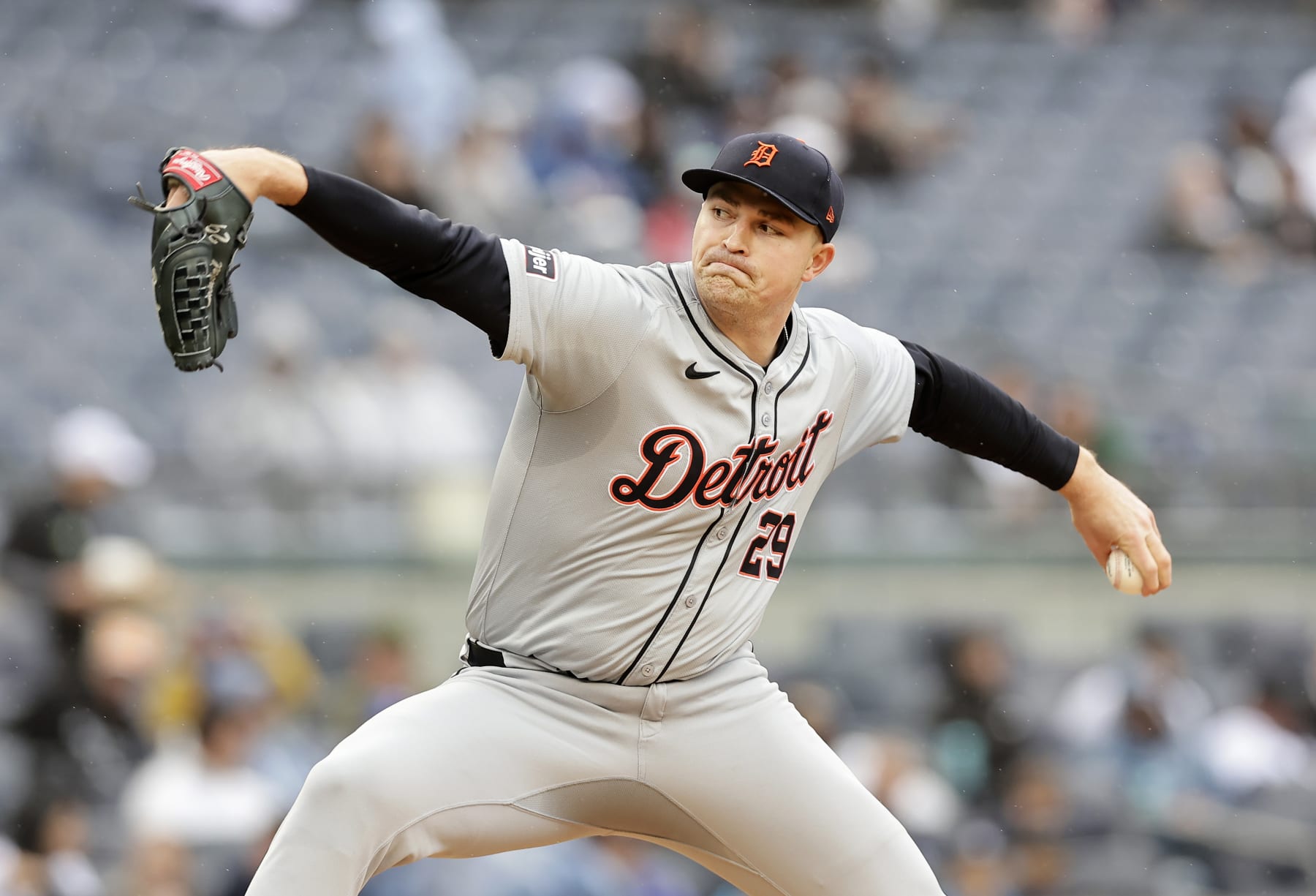 NEW YORK, NEW YORK - MAY 05:  Tarik Skubal #29 of the Detroit Tigers in action against the New York Yankees at Yankee Stadium on May 05, 2024 in New York City. The Yankees defeated the Tigers 5-2. (Photo by Jim McIsaac/Getty Images)