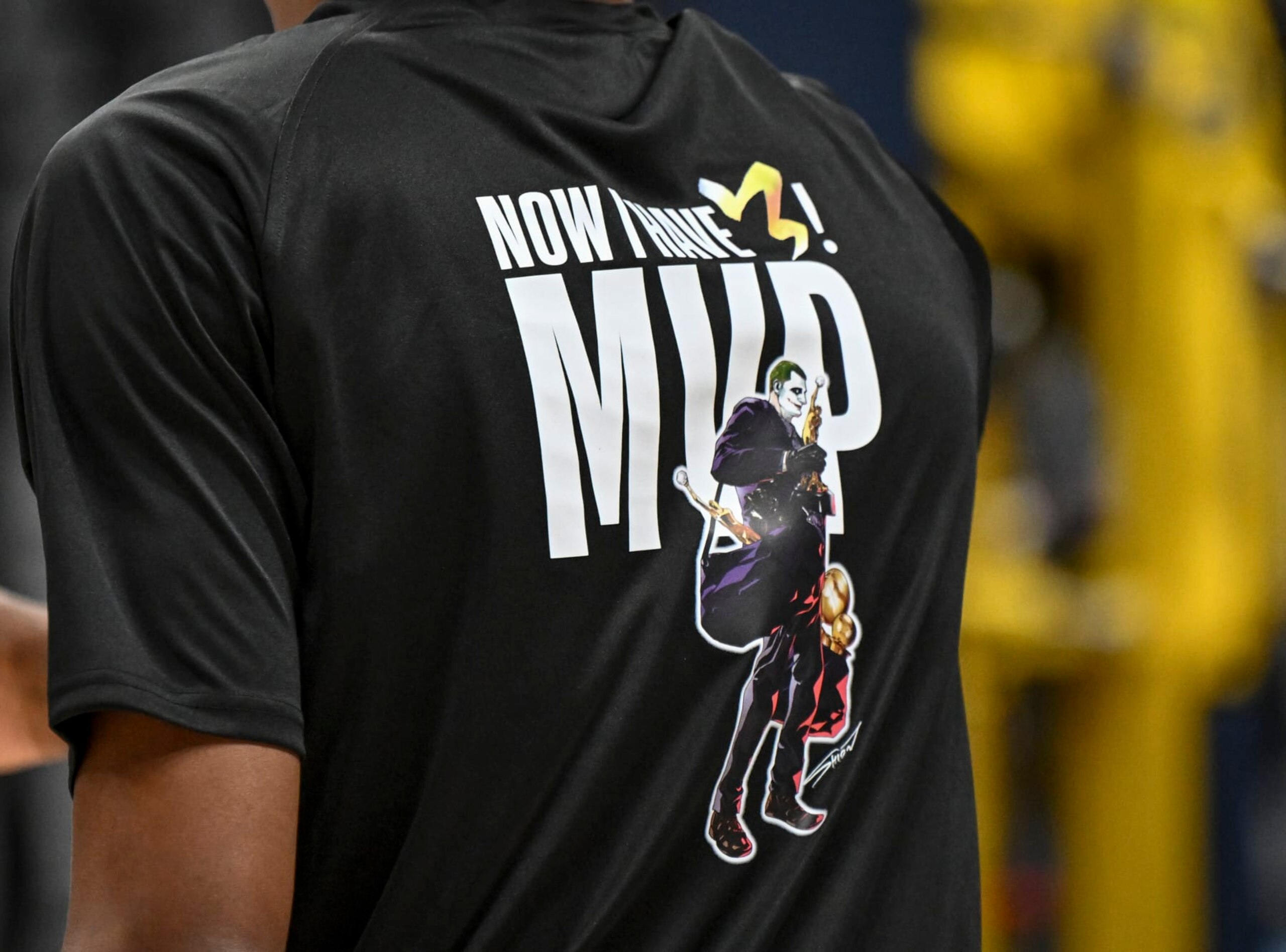 DENVER, CO - MAY 14: Peyton Watson (8) of the Denver Nuggets wears a shirt honoring three-time MVP teammate Nikola Jokic (15) before the first quarter against the Minnesota Timberwolves at Ball Arena in Denver on Tuesday, May 14, 2024. (Photo by AAron Ontiveroz/The Denver Post) DENVER, CO - MAY 14: Peyton Watson (8) of the Denver Nuggets wears a shirt honoring three-time MVP teammate Nikola Jokic (15) before the first quarter against the Minnesota Timberwolves at Ball Arena in Denver on Tuesday, May 14, 2024. (Photo by AAron Ontiveroz/The Denver Post)