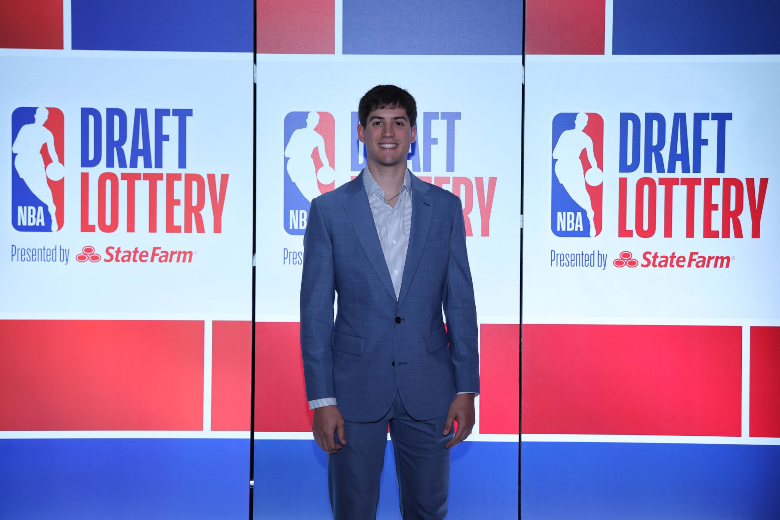 CHICAGO, IL - MAY 12 : Reed Sheppard poses for a photo during the 2024 NBA Draft Lottery on May 12, 2024 at McCormick Convention Center in Chicago, Illinois. NOTE TO USER: User expressly acknowledges and agrees that, by downloading and or using this photograph, User is consenting to the terms and conditions of the Getty Images License Agreement. Mandatory Copyright Notice: Copyright 2024 NBAE (Photo by Jeff Haynes/NBAE via Getty Images)