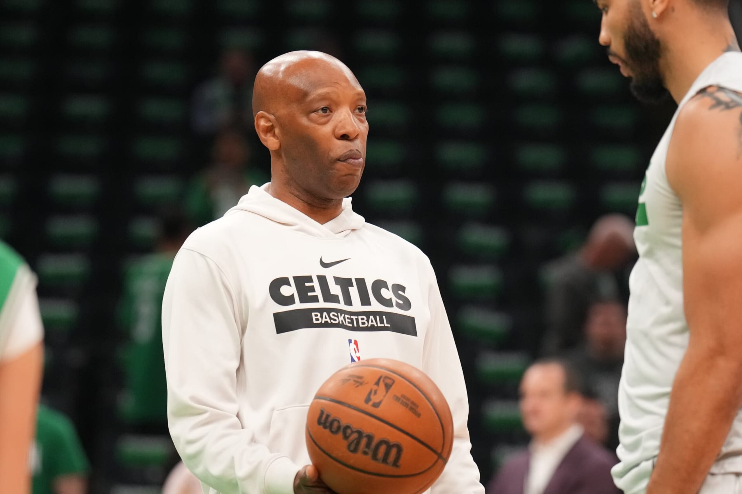 BOSTON, MA - MAY 9: Sam Cassell of the Boston Celtics warms up before the game against the Cleveland Cavaliers during Round 2 Game 2 of the 2024 NBA Playoffs on May 9, 2024 at the TD Garden in Boston, Massachusetts. NOTE TO USER: User expressly acknowledges and agrees that, by downloading and or using this photograph, User is consenting to the terms and conditions of the Getty Images License Agreement. Mandatory Copyright Notice: Copyright 2024 NBAE (Photo by Jesse D. Garrabrant/NBAE via Getty Images) BOSTON, MA - MAY 9: Sam Cassell of the Boston Celtics warms up before the game against the Cleveland Cavaliers during Round 2 Game 2 of the 2024 NBA Playoffs on May 9, 2024 at the TD Garden in Boston, Massachusetts. NOTE TO USER: User expressly acknowledges and agrees that, by downloading and or using this photograph, User is consenting to the terms and conditions of the Getty Images License Agreement. Mandatory Copyright Notice: Copyright 2024 NBAE (Photo by Jesse D. Garrabrant/NBAE via Getty Images)
