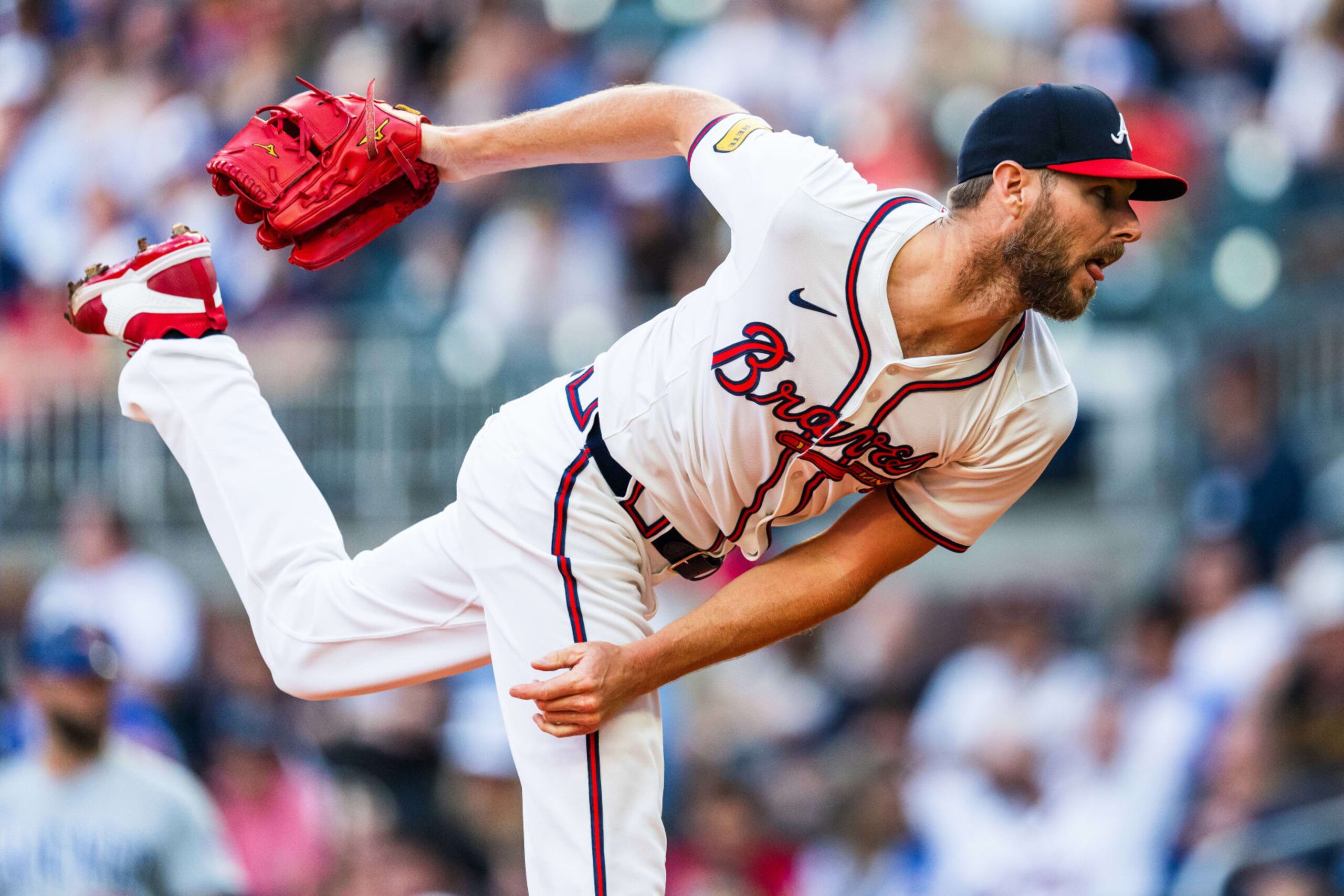 ATLANTA, GA - MAY 14: Chris Sale #51 of the Atlanta Braves pitches in the first inning against the Chicago Cubs at Truist Park on May 14, 2024 in Atlanta, Georgia. (Photo by Matthew Grimes Jr./Atlanta Braves/Getty Images)