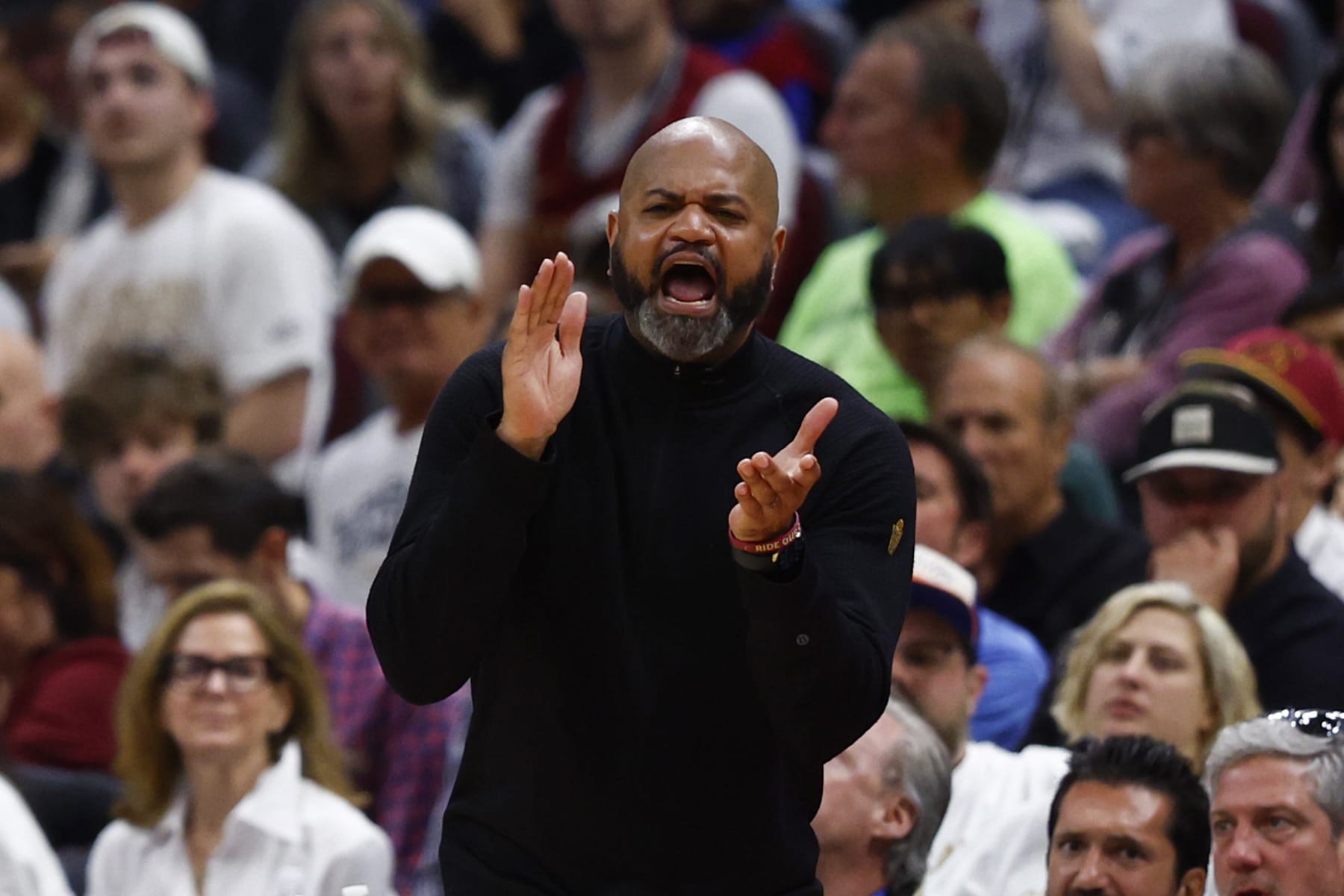 Cleveland, OH - May 13: Cleveland Cavaliers head coach J. B. Bickerstaff on the sideline in the second quarter. (Photo by Danielle Parhizkaran/The Boston Globe via Getty Images)