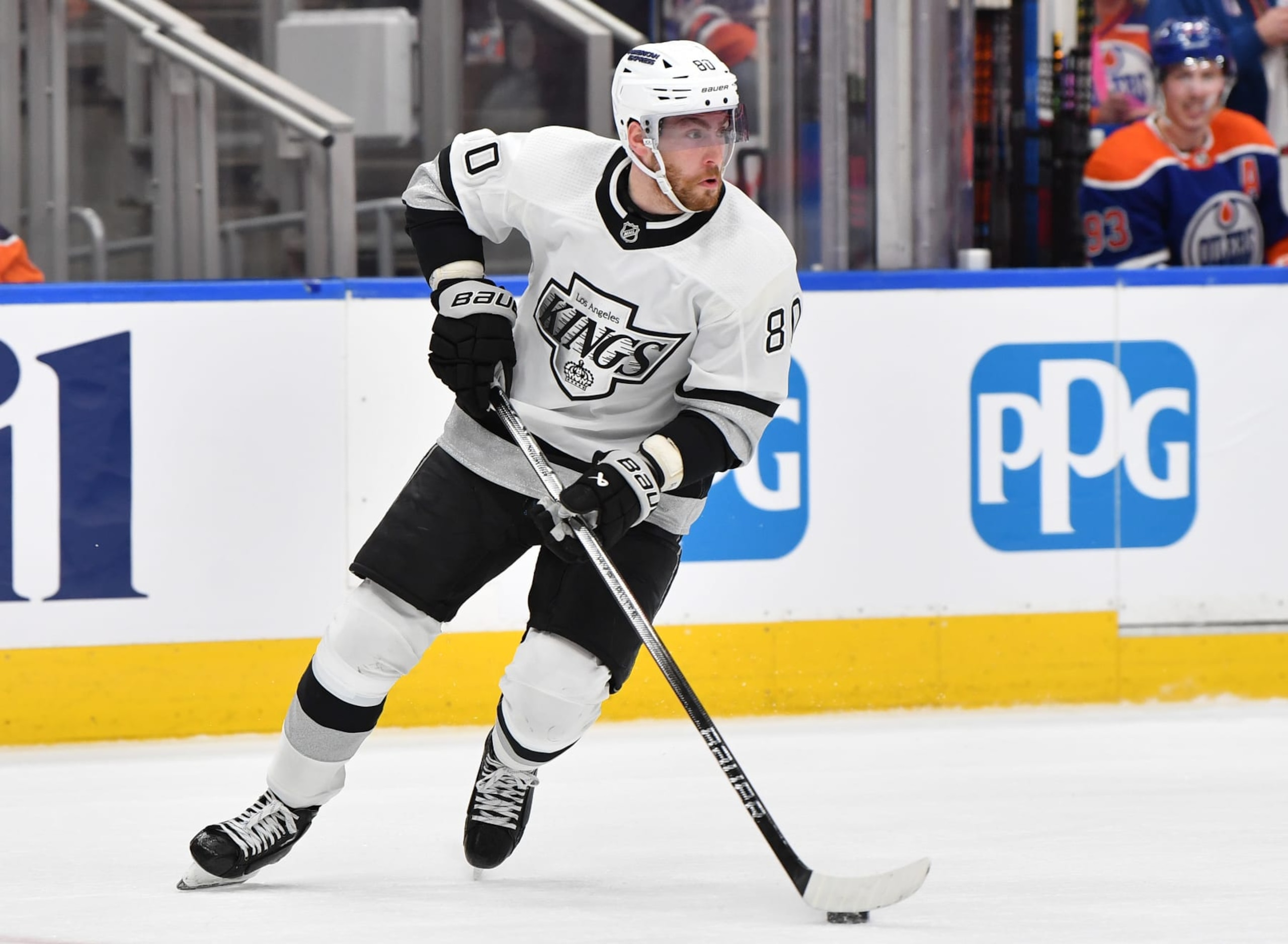 EDMONTON, CANADA - APRIL 24: Pierre-Luc Dubois #80 of the Los Angeles Kings skates against the Edmonton Oilers in Game Two of the First Round of the 2024 Stanley Cup Playoffs at Rogers Place on April 24, 2024, in Edmonton, Alberta, Canada. (Photo by Andy Devlin/NHLI via Getty Images) EDMONTON, CANADA - APRIL 24: Pierre-Luc Dubois #80 of the Los Angeles Kings skates against the Edmonton Oilers in Game Two of the First Round of the 2024 Stanley Cup Playoffs at Rogers Place on April 24, 2024, in Edmonton, Alberta, Canada. (Photo by Andy Devlin/NHLI via Getty Images)