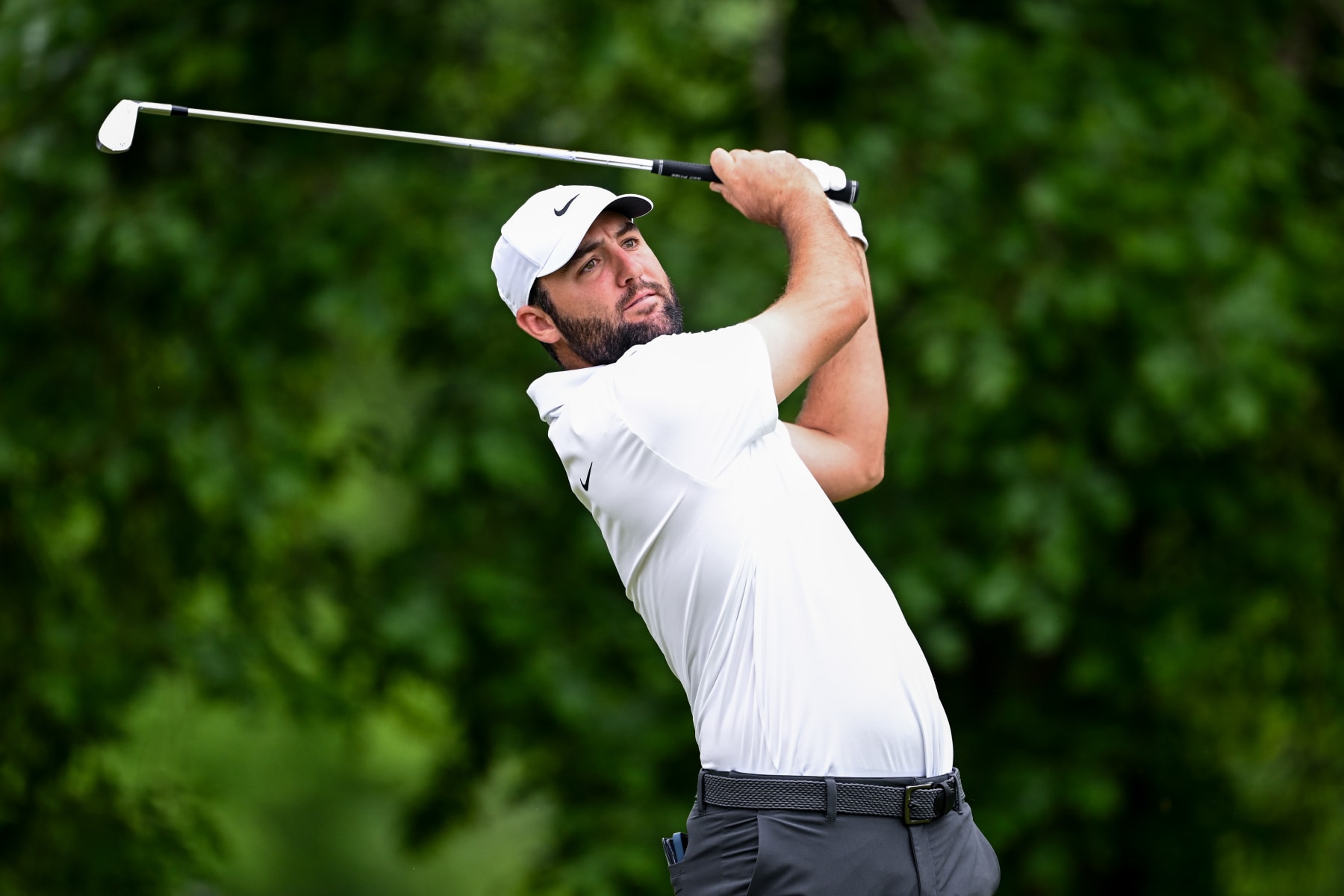 LOUISVILLE, KENTUCKY - MAY 15: Scottie Scheffler of the United States plays his shot from the 11th tee during a practice round prior to the 2024 PGA Championship at Valhalla Golf Club on May 15, 2024 in Louisville, Kentucky. (Photo by Ross Kinnaird/Getty Images) LOUISVILLE, KENTUCKY - MAY 15: Scottie Scheffler of the United States plays his shot from the 11th tee during a practice round prior to the 2024 PGA Championship at Valhalla Golf Club on May 15, 2024 in Louisville, Kentucky. (Photo by Ross Kinnaird/Getty Images)