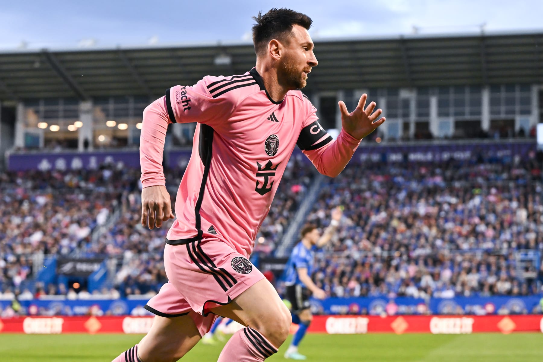 MONTREAL, CANADA - MAY 11:  Lionel Messi #10 of Inter Miami runs the field in the game against CF Montréal during the first half at Saputo Stadium on May 11, 2024 in Montreal, Quebec, Canada.  Inter Miami defeated CF Montréal 3-2.  (Photo by Minas Panagiotakis/Getty Images)