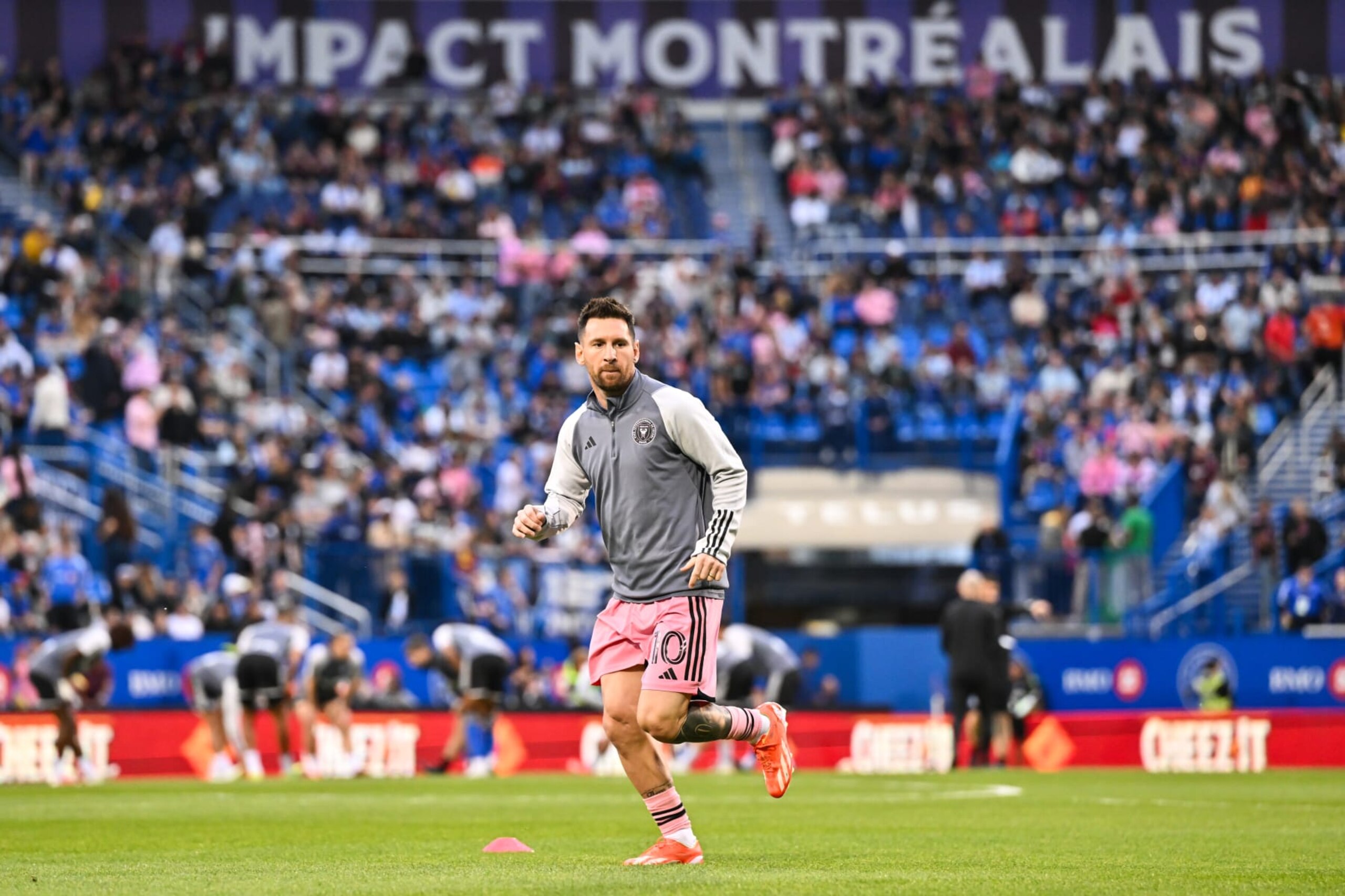 MONTREAL, CANADA - MAY 11: Lionel Messi #10 of Inter Miami warms up before the game against CF Montréal at Saputo Stadium on May 11, 2024 in Montreal, Quebec, Canada. Inter Miami defeated CF Montréal 3-2. (Photo by Minas Panagiotakis/Getty Images) MONTREAL, CANADA - MAY 11: Lionel Messi #10 of Inter Miami warms up before the game against CF Montréal at Saputo Stadium on May 11, 2024 in Montreal, Quebec, Canada. Inter Miami defeated CF Montréal 3-2. (Photo by Minas Panagiotakis/Getty Images)