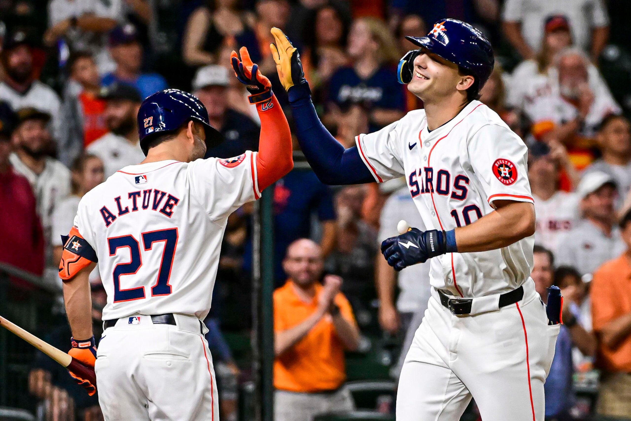 Jose Altuve (L) and Joey Loperfido (R)