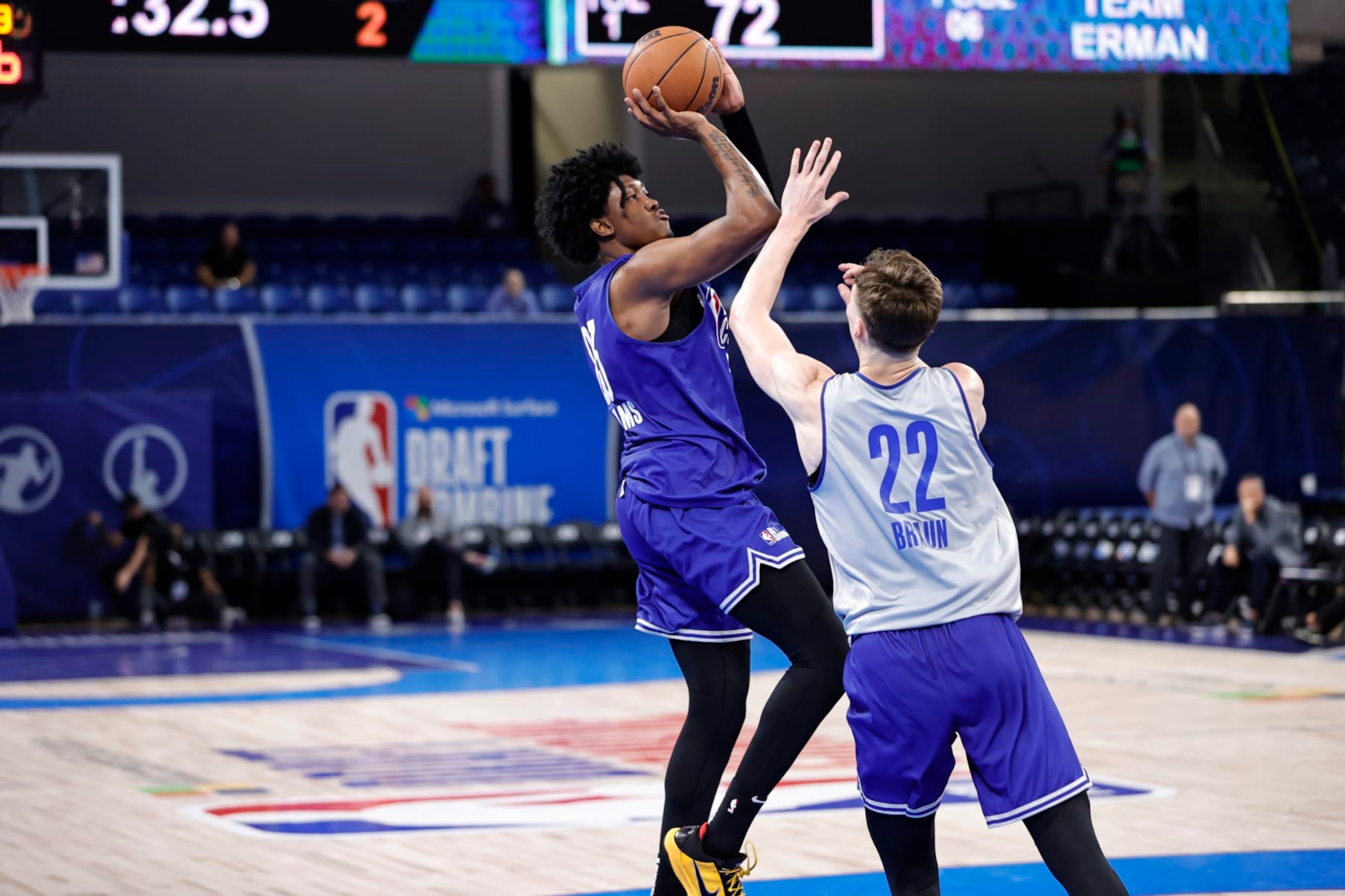 CHICAGO, IL - MAY 19: NBA Prospect, Jalen Williams shoots the ball during the 2022 NBA Draft Combine on May 19, 2022 at the Wintrust Arena in Chicago, Illinois. NOTE TO USER: User expressly acknowledges and agrees that, by downloading and or using this photograph, user is consenting to the terms and conditions of the Getty Images License Agreement.  Mandatory Copyright Notice: Copyright 2022 NBAE (Photo by Kamil Krzaczynski/NBAE via Getty Images)