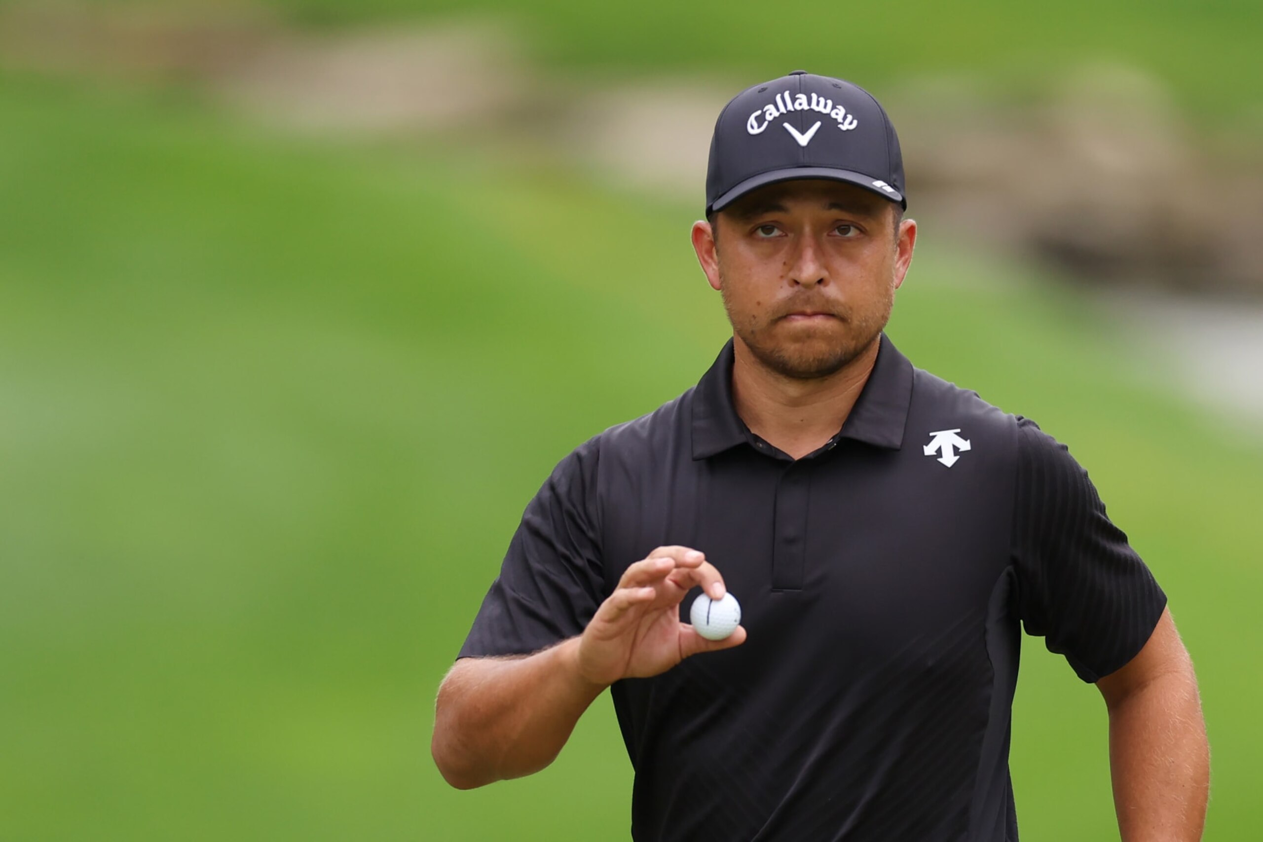 LOUISVILLE, KENTUCKY - MAY 17: Xander Schauffele of the United States reacts on the 15th green during the second round of the 2024 PGA Championship at Valhalla Golf Club on May 17, 2024 in Louisville, Kentucky. (Photo by Christian Petersen/Getty Images)
