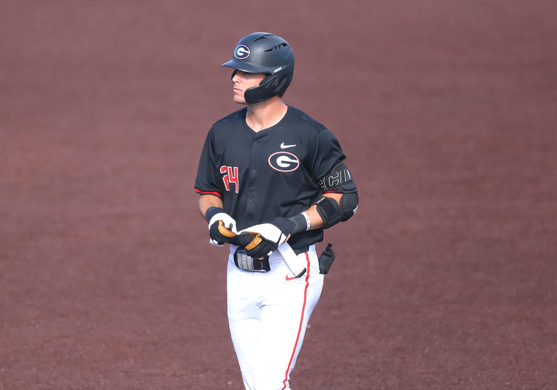 LEXINGTON, KY - MARCH 16: Georgia first baseman Charlie Condon (24) in a game between the Georgia Bulldogs and the Kentucky Wildcats on March 16, 2024, at Kentucky Proud Park in Lexington, KY. (Photo by Jeff Moreland/Icon Sportswire via Getty Images)