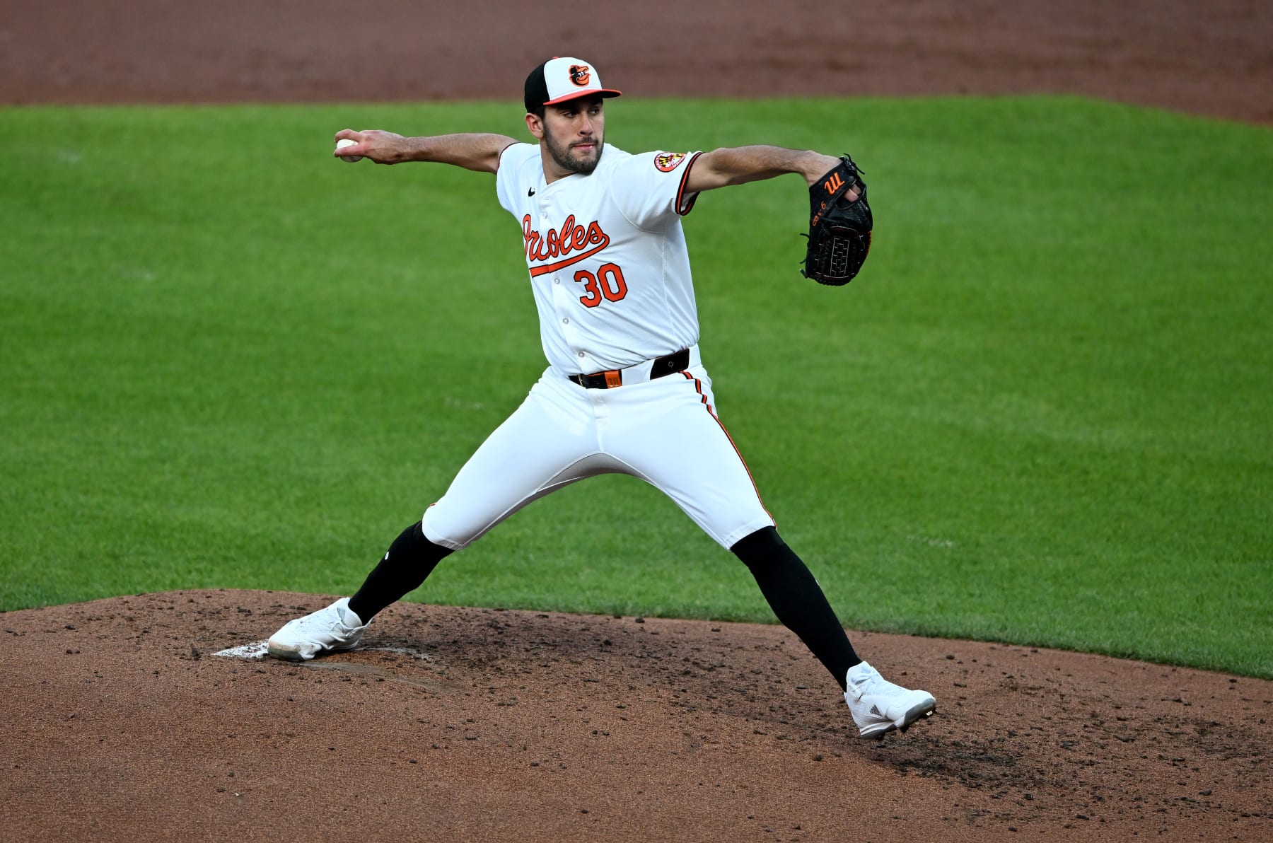 BALTIMORE, MARYLAND - APRIL 29: Grayson Rodriguez #30 of the Baltimore Orioles pitches against the New York Yankees at Oriole Park at Camden Yards on April 29, 2024 in Baltimore, Maryland. (Photo by G Fiume/Getty Images)