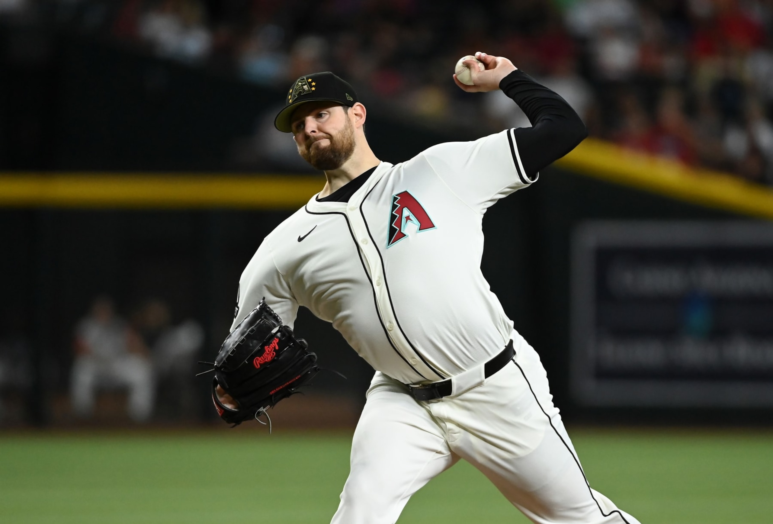 PHOENIX, ARIZONA - MAY 19: Jordan Montgomery #52 of the Arizona Diamondbacks delivers a first inning pitch against the Detroit Tigers at Chase Field on May 19, 2024 in Phoenix, Arizona. (Photo by Norm Hall/Getty Images)