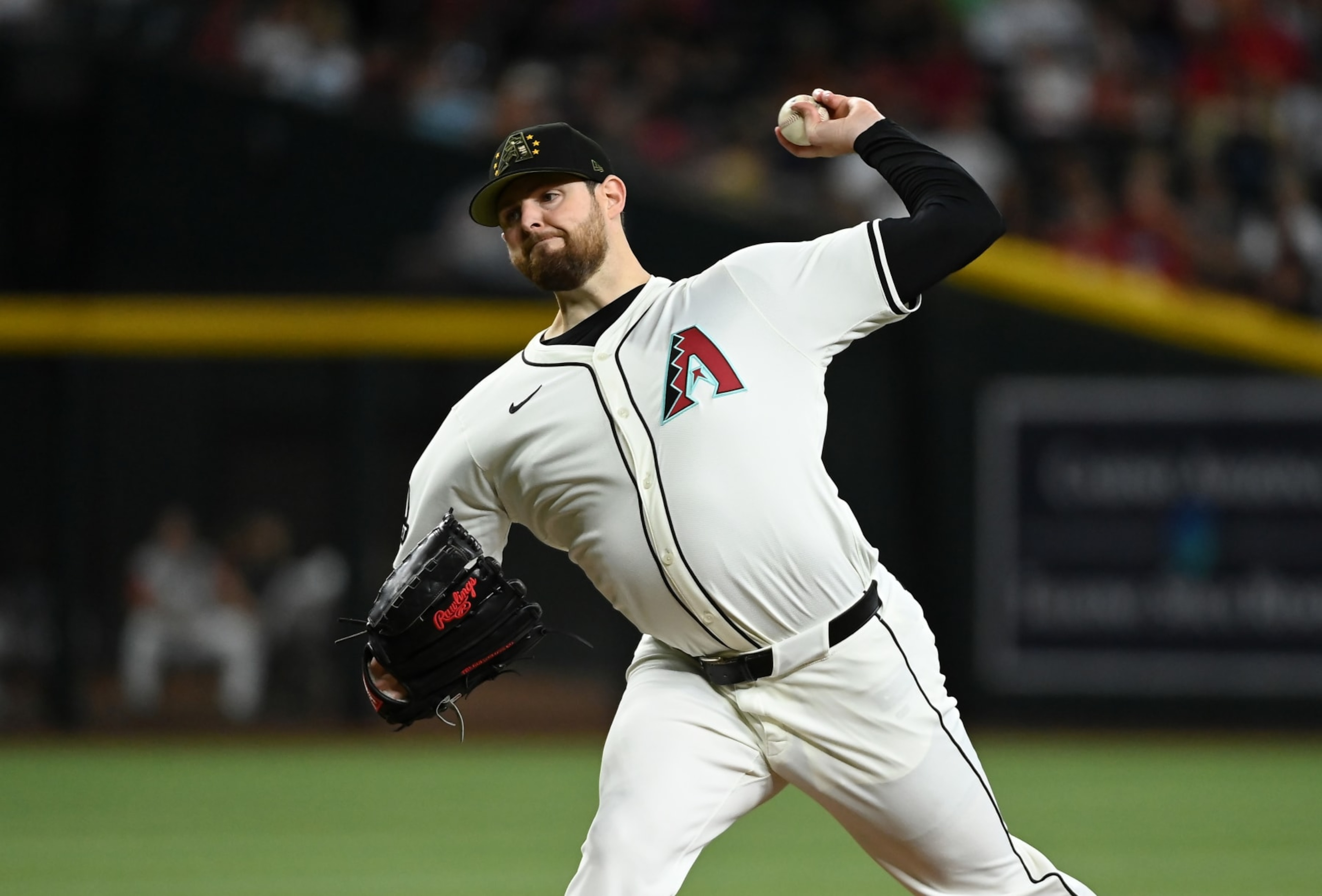 PHOENIX, ARIZONA - MAY 19: Jordan Montgomery #52 of the Arizona Diamondbacks delivers a first inning pitch against the Detroit Tigers at Chase Field on May 19, 2024 in Phoenix, Arizona. (Photo by Norm Hall/Getty Images)