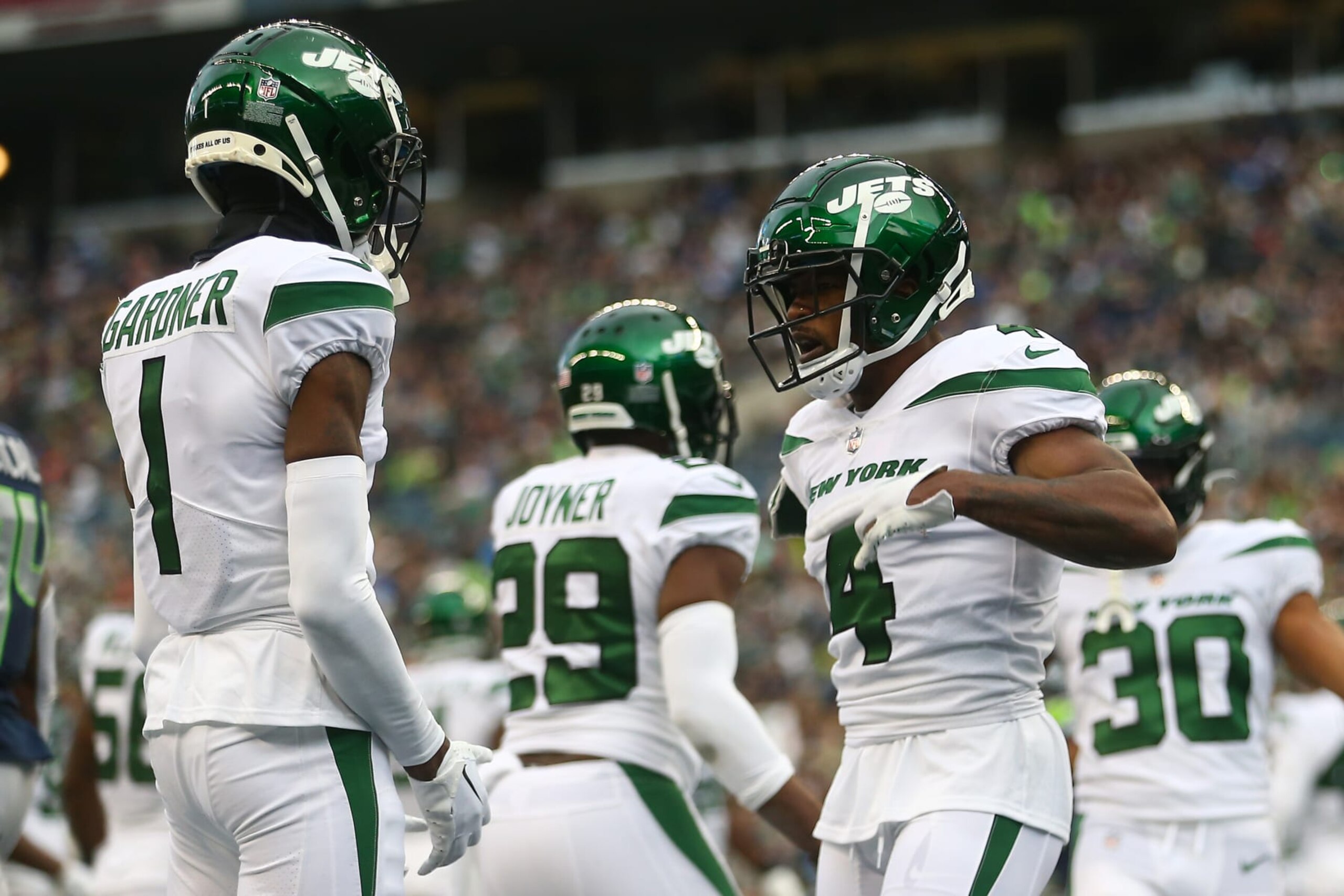 Jets CBs Sauce Gardner and D.J. Reed.