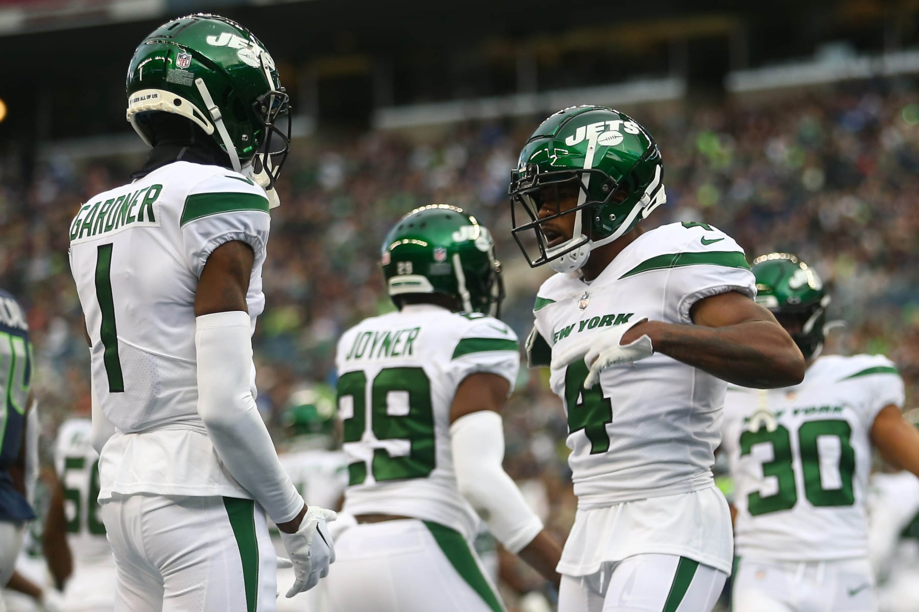 Jets CBs Sauce Gardner and D.J. Reed.