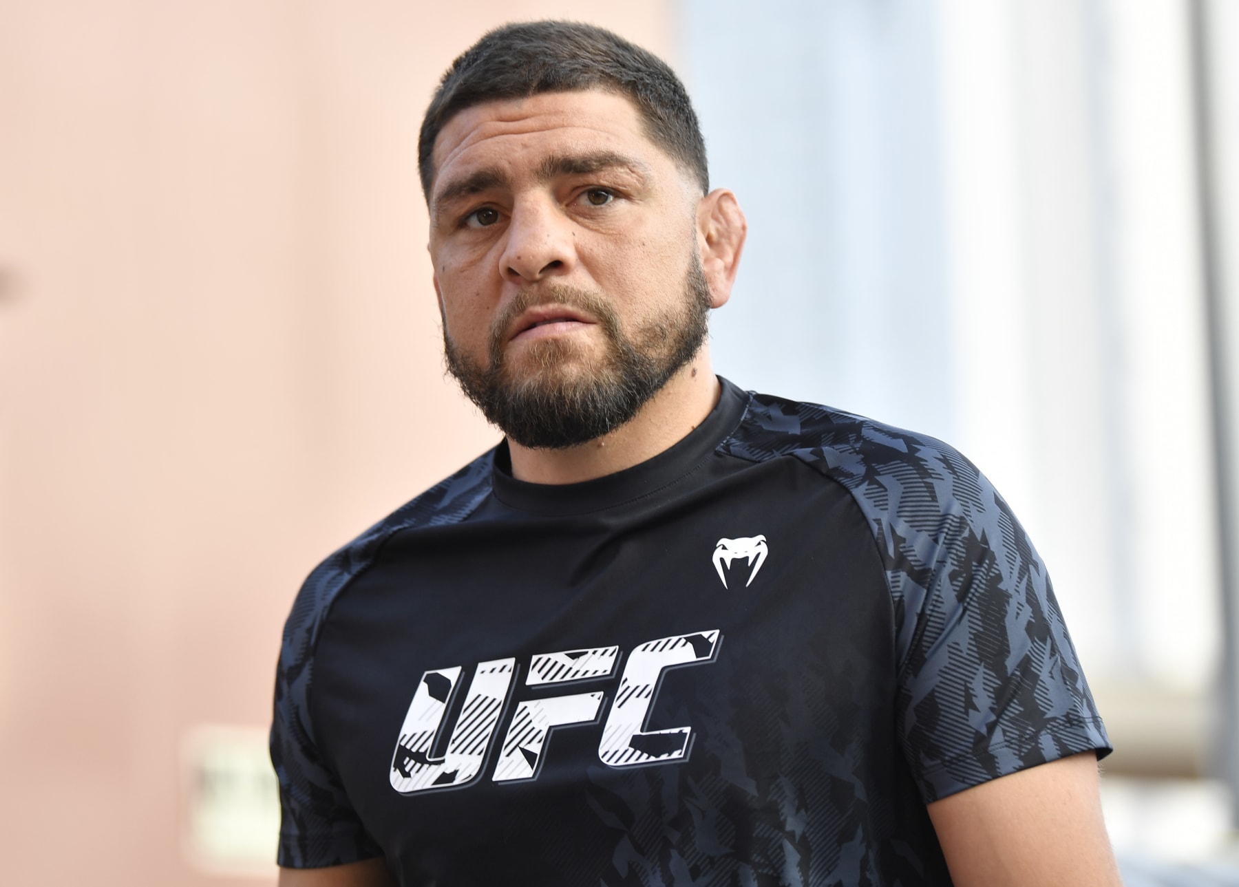LAS VEGAS, NEVADA - SEPTEMBER 25: Nick Diaz arrives at the T-Mobile Arena during the UFC 266 event on September 25, 2021 in Las Vegas, Nevada. (Photo by Chris Unger/Zuffa LLC)