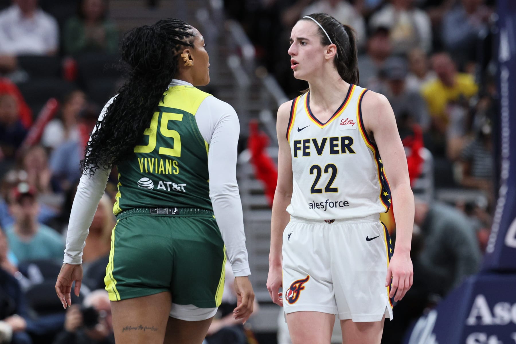 Video: Caitlin Clark Explains Exchange with Storm's Victoria Vivians in  Fever Loss