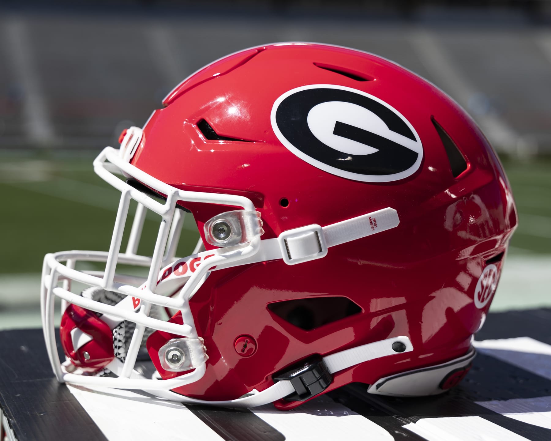 ATHENS, GA - APRIL 13: Georgia Bulldogs helmet during the University of Georgia Spring Game at Sanford Stadium on April 13, 2024 in Athens, Georgia. (Photo by Steve Limentani/ISI Photos/Getty Images)