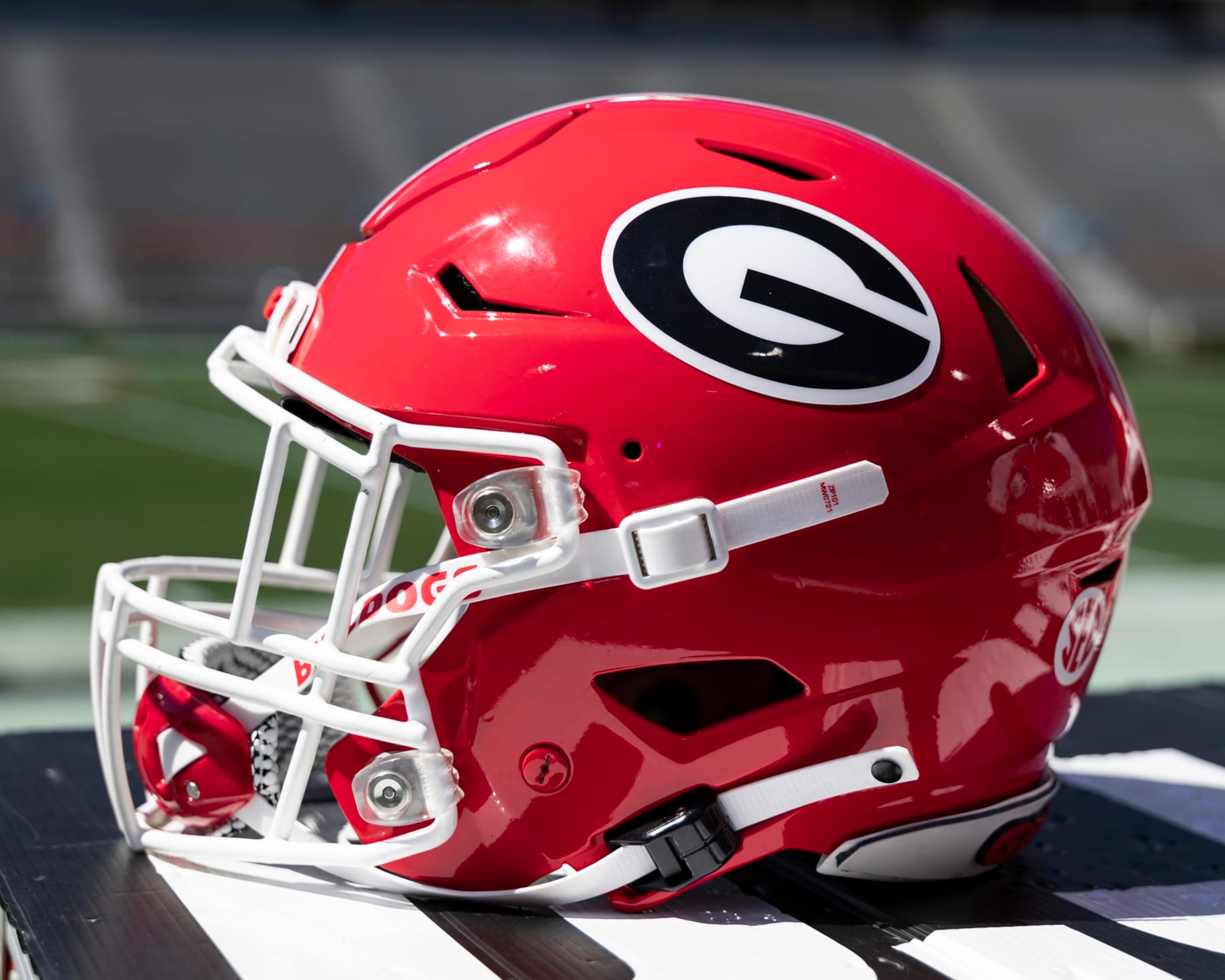 ATHENS, GA - APRIL 13: Georgia Bulldogs helmet during the University of Georgia Spring Game at Sanford Stadium on April 13, 2024 in Athens, Georgia. (Photo by Steve Limentani/ISI Photos/Getty Images)