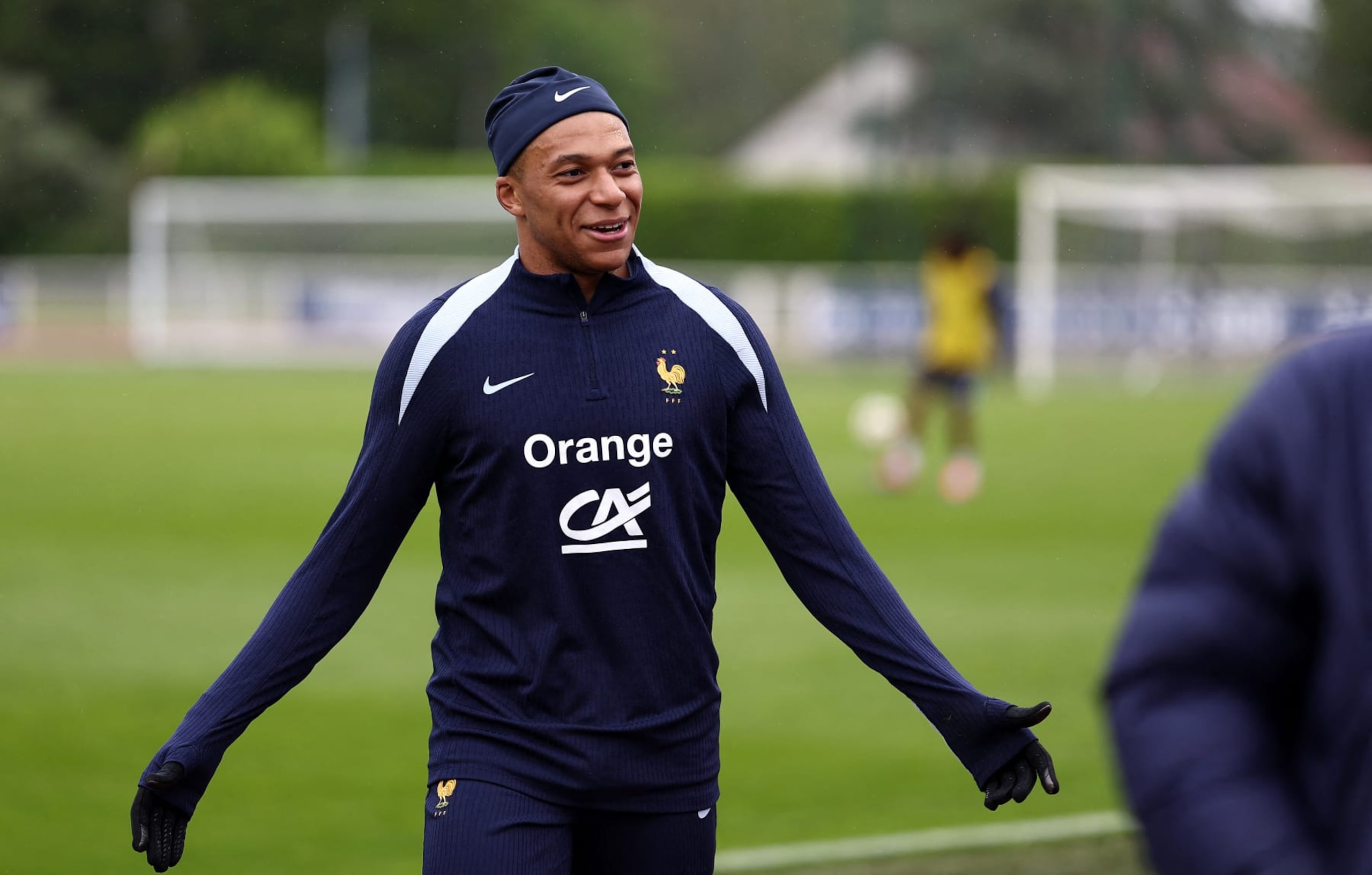 France's forward Kylian Mbappe leaves a training session as part of the team's preparation for upcoming UEFA Euro 2024 European football Championship in Clairefontaine-en-Yvelines on May 31, 2024. (Photo by FRANCK FIFE / AFP) (Photo by FRANCK FIFE/AFP via Getty Images)