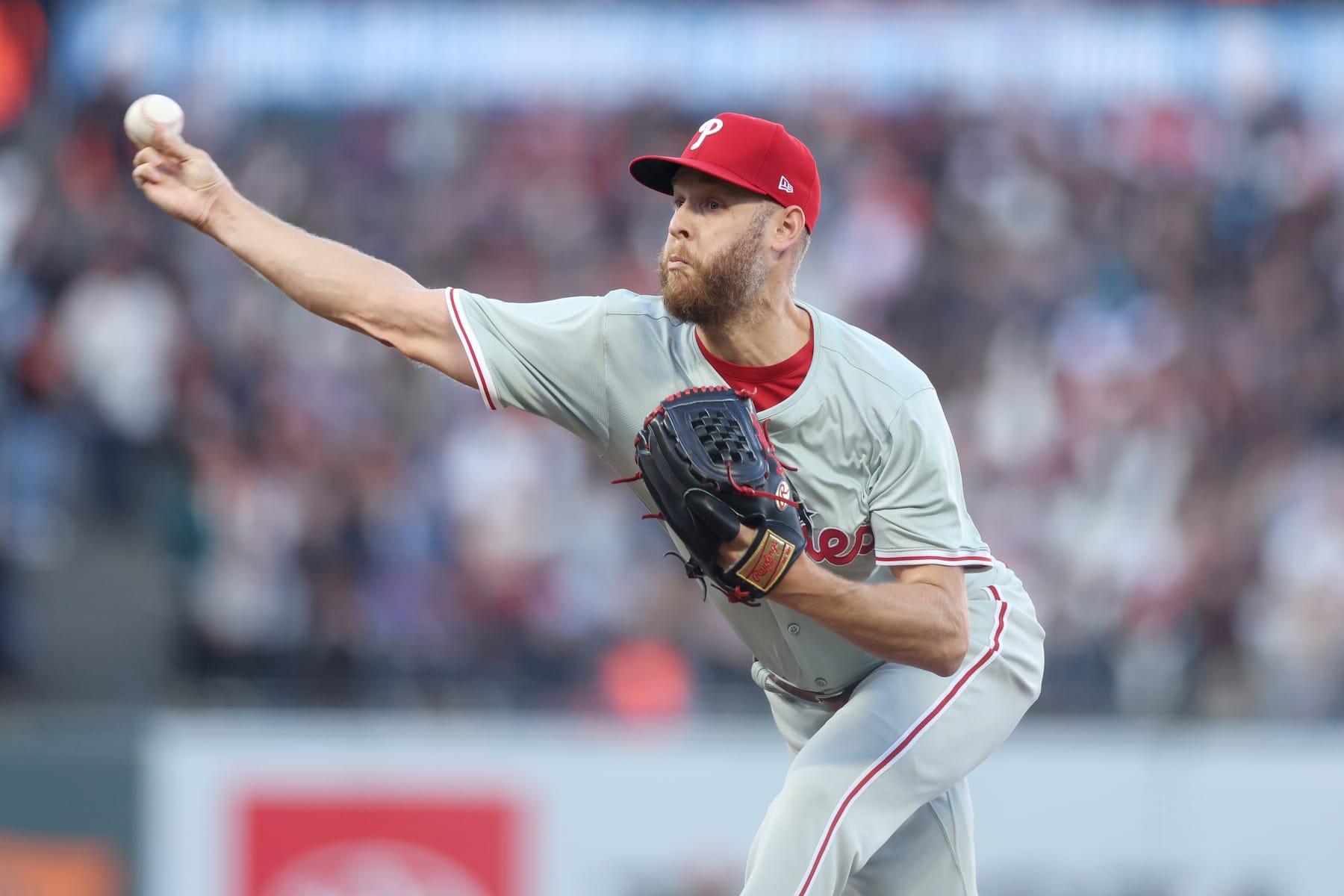 SAN FRANCISCO, CALIFORNIA - MAY 28: Zack Wheeler #45 of the Philadelphia Phillies pitches against the San Francisco Giants in the second inning at Oracle Park on May 28, 2024 in San Francisco, California. (Photo by Ezra Shaw/Getty Images)