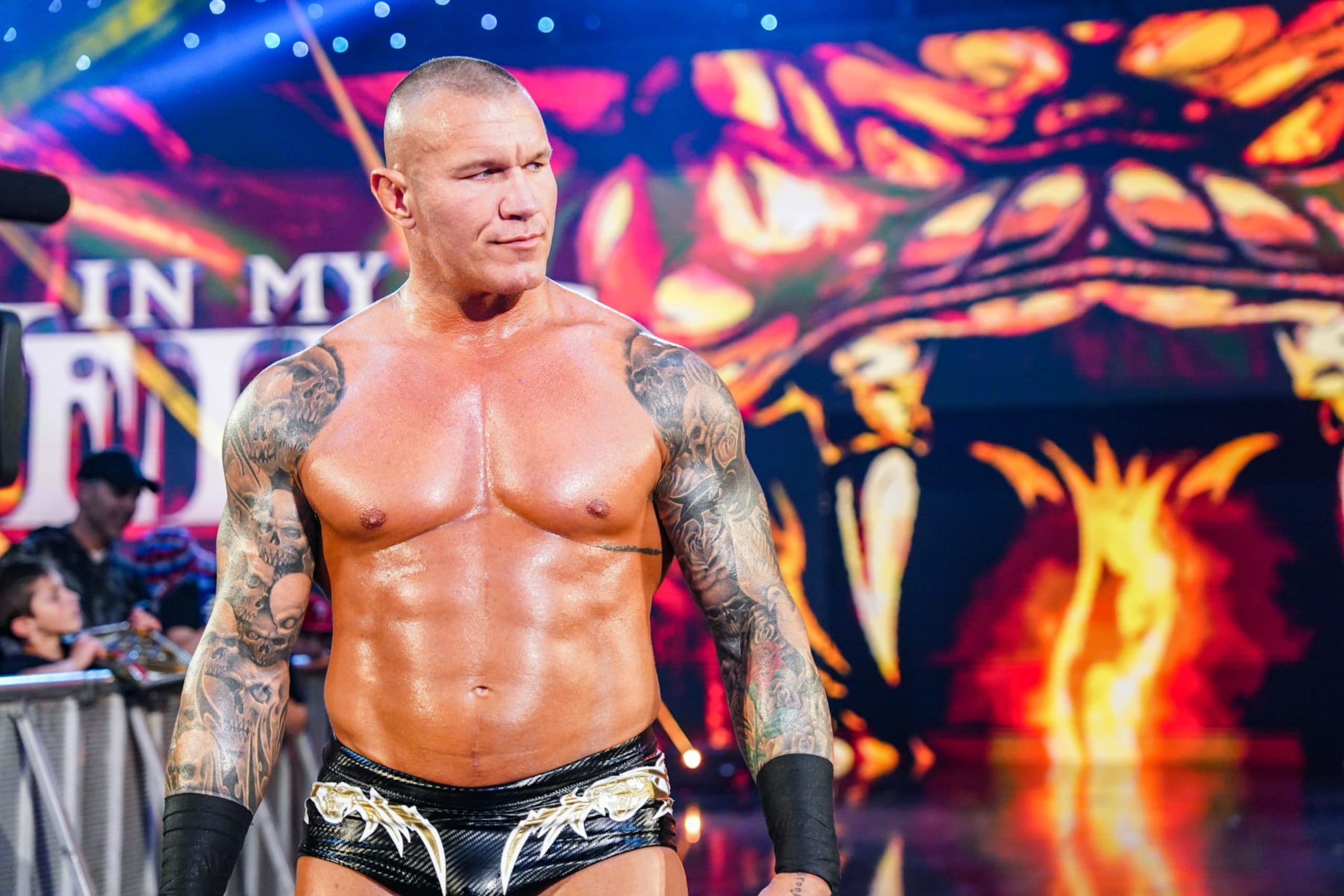 WILKES-BARRE, PENNSYLVANIA - MAY 10: Randy Orton makes his way to the ring during SmackDown at Mohegan Sun Arena at Casey Plaza on May 10, 2024 in Wilkes-Barre, Pennsylvania.  (Photo by WWE/Getty Images)