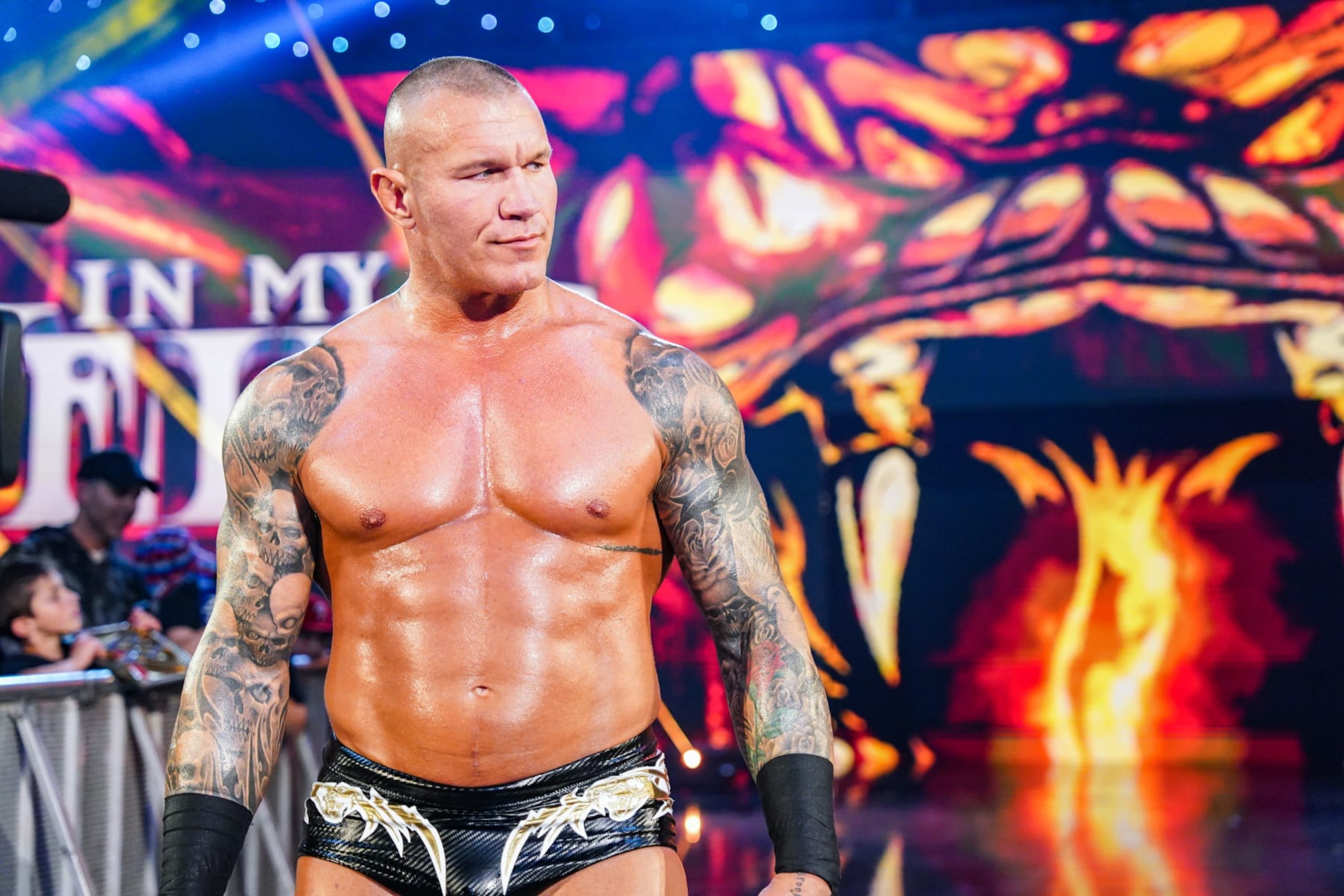 WILKES-BARRE, PENNSYLVANIA - MAY 10: Randy Orton makes his way to the ring during SmackDown at Mohegan Sun Arena at Casey Plaza on May 10, 2024 in Wilkes-Barre, Pennsylvania.  (Photo by WWE/Getty Images)