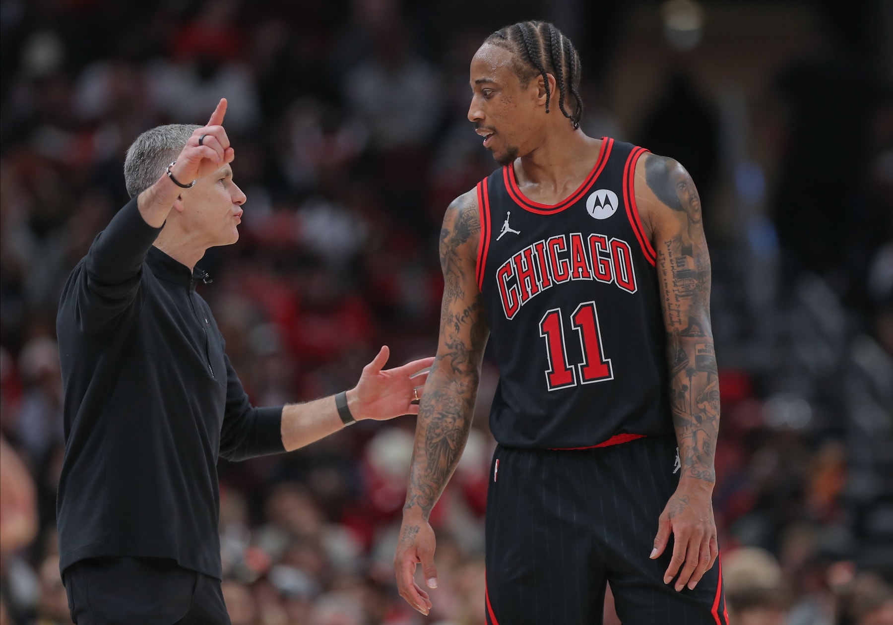 Billy Donovan and DeMar DeRozan