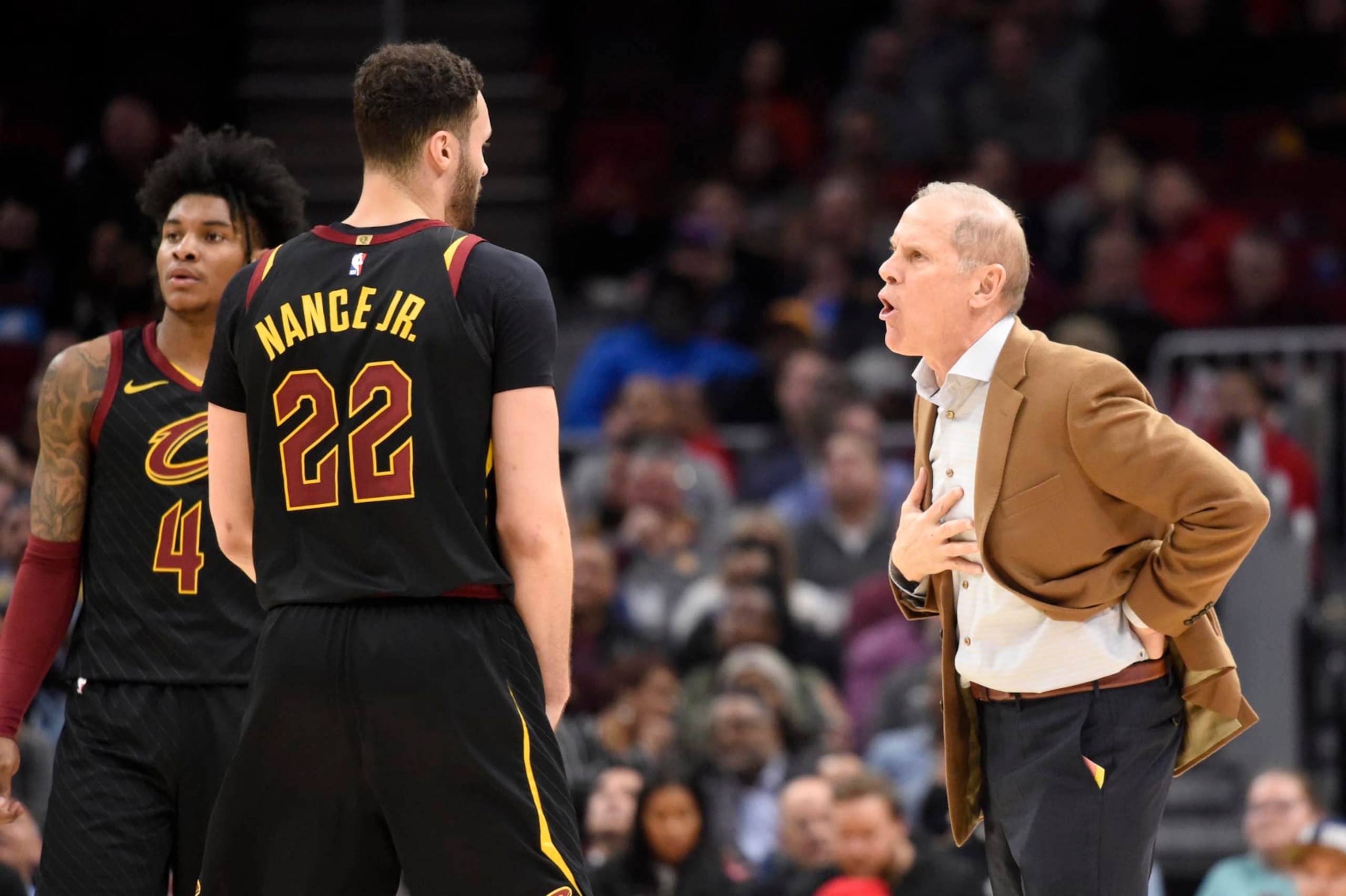 Kevin Porter Jr., Larry Nance Jr. and John Beilein