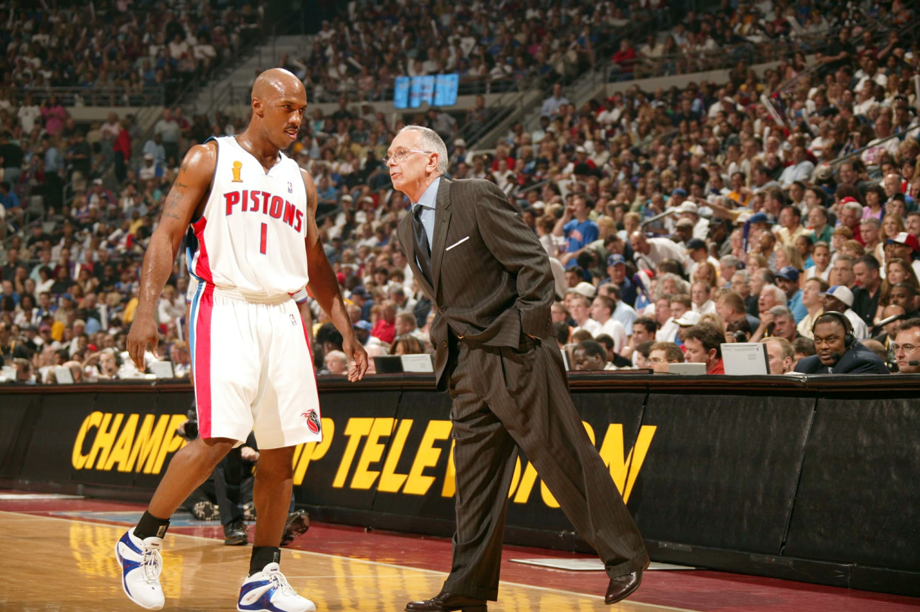 Chauncey Billups and Larry Brown