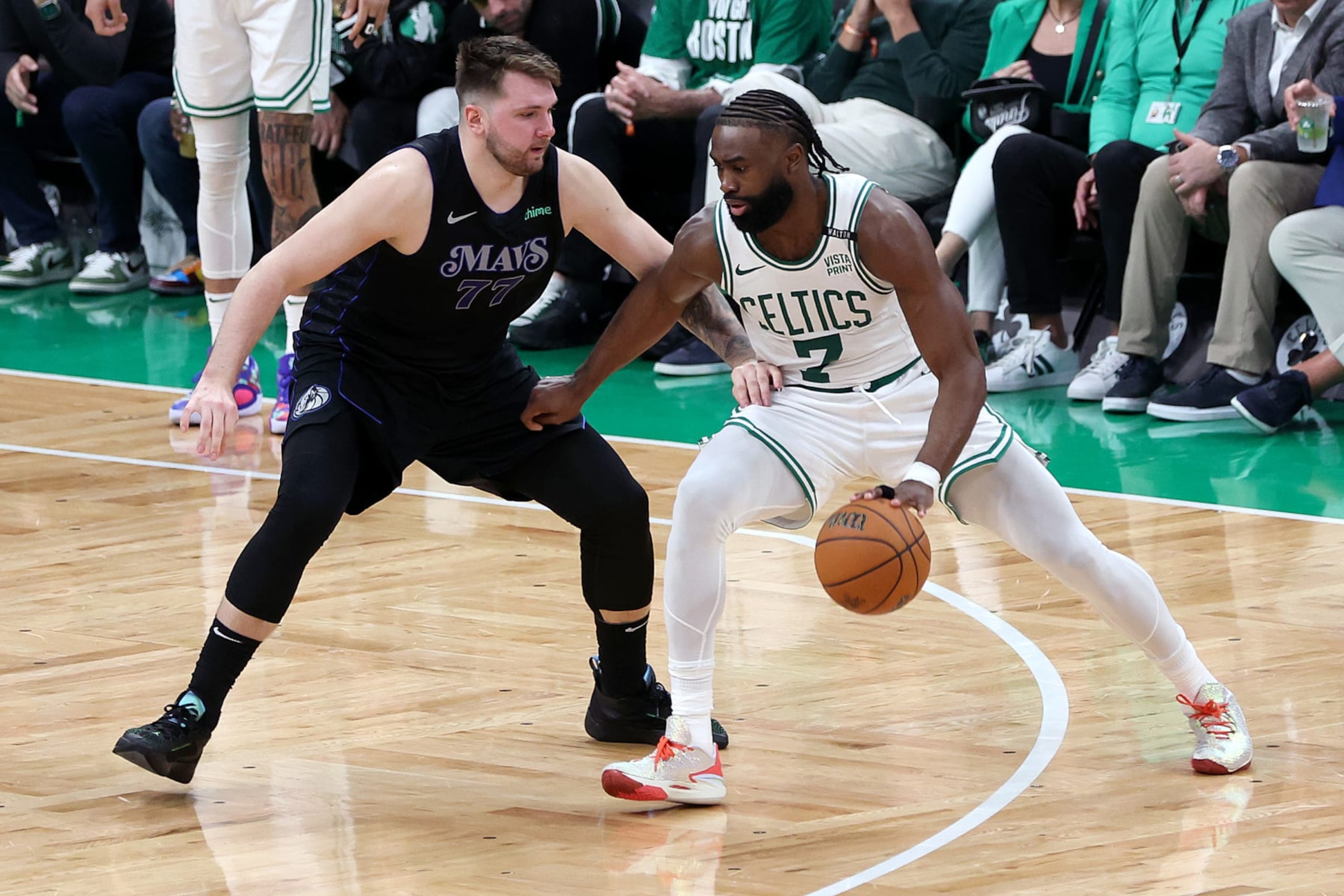 Luka DonÄiÄ and Jaylen Brown