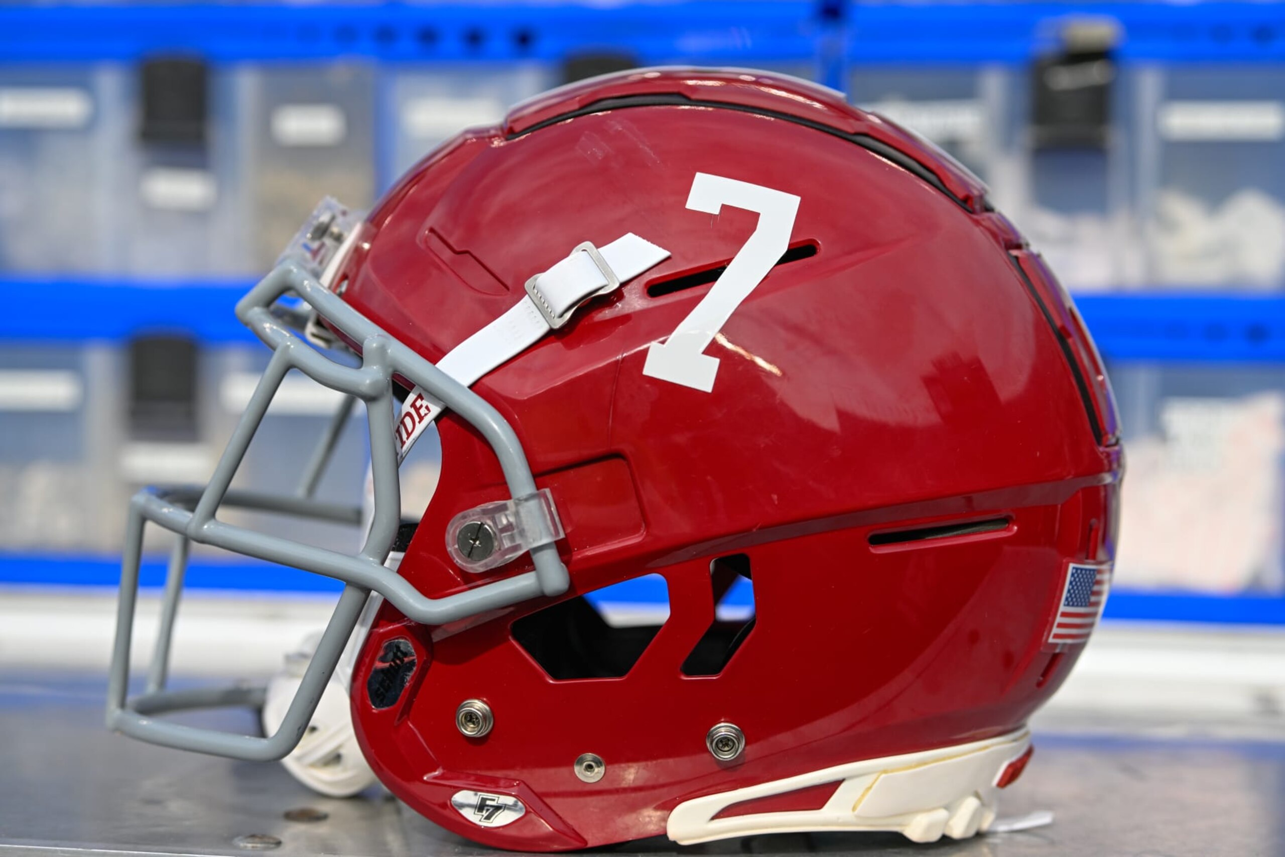 COLLEGE STATION, TX - OCTOBER 07: A Crimson Tide helmet stands ready for the next series during the football game between the Alabama Crimson Tide and Texas A&M Aggies at Kyle Field on October 7, 2023, in College Station, Texas. (Photo by Ken Murray/Icon Sportswire via Getty Images) COLLEGE STATION, TX - OCTOBER 07: A Crimson Tide helmet stands ready for the next series during the football game between the Alabama Crimson Tide and Texas A&M Aggies at Kyle Field on October 7, 2023, in College Station, Texas. (Photo by Ken Murray/Icon Sportswire via Getty Images)