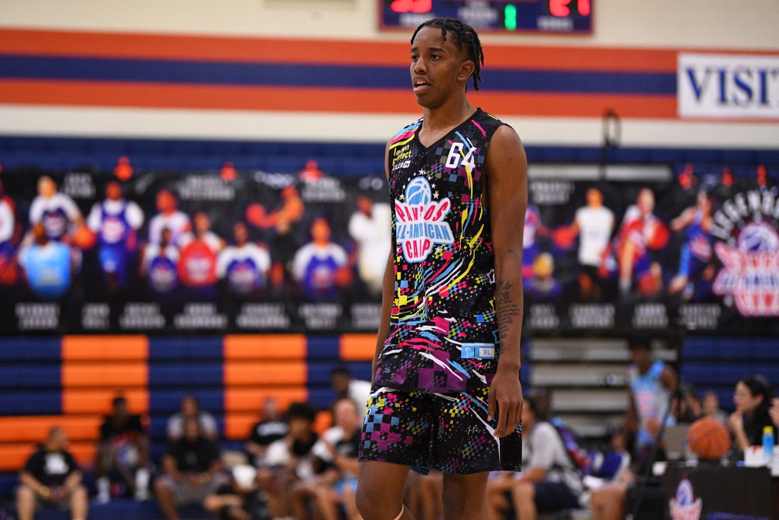LAS VEGAS, NV - JUNE 05: Derrion Reid looks on during the Pangos All-American Camp on June 5, 2023 at the Bishop Gorman High School in Las Vegas, NV. (Photo by Brian Rothmuller/Icon Sportswire via Getty Images)