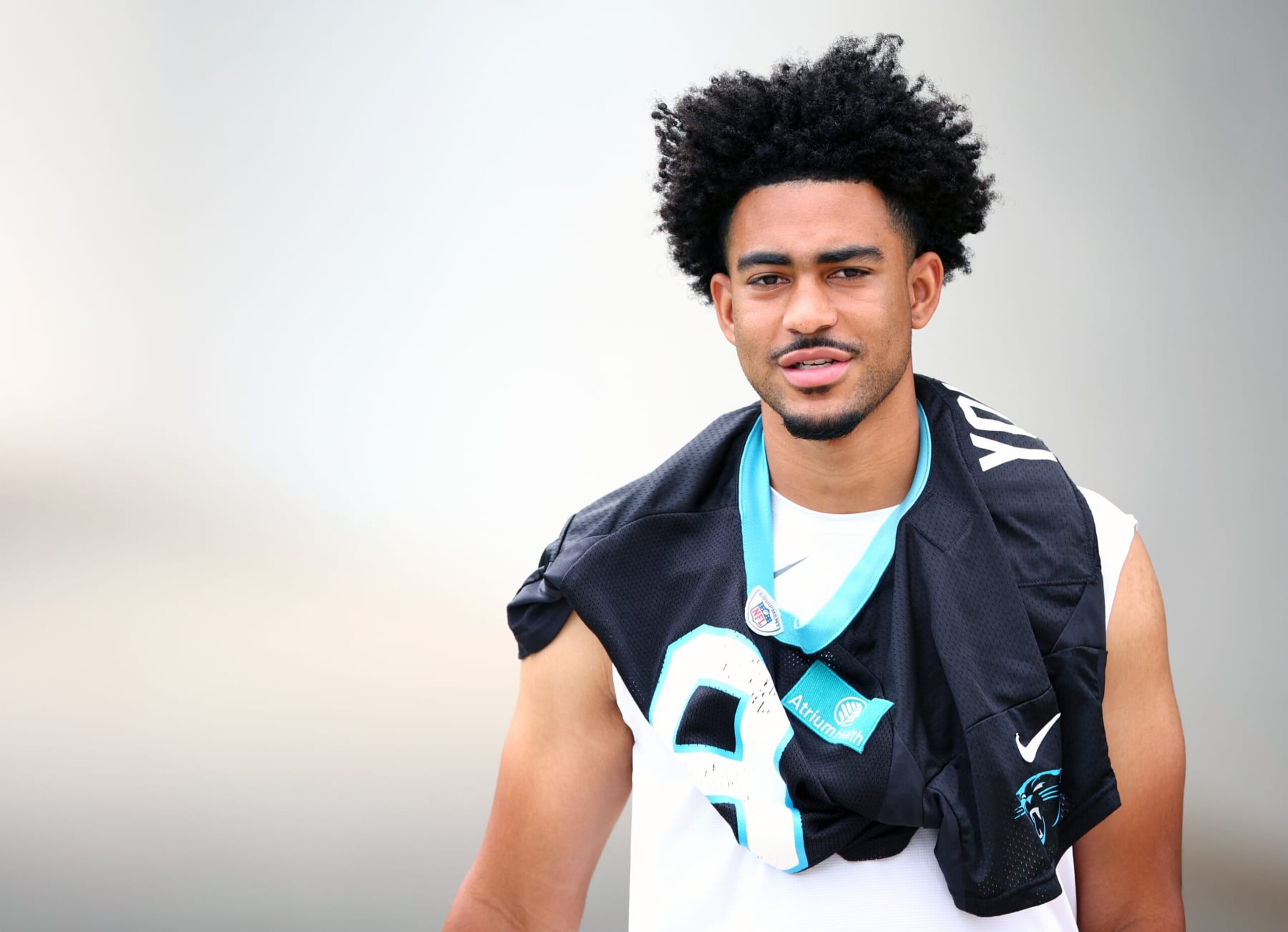 CHARLOTTE, NORTH CAROLINA - JUNE 04: Bryce Young #8 of the Carolina Panthers attends Carolina Panthers OTA Offseason Workout on June 04, 2024 in Charlotte, North Carolina. (Photo by Jared C. Tilton/Getty Images) CHARLOTTE, NORTH CAROLINA - JUNE 04: Bryce Young #8 of the Carolina Panthers attends Carolina Panthers OTA Offseason Workout on June 04, 2024 in Charlotte, North Carolina. (Photo by Jared C. Tilton/Getty Images)