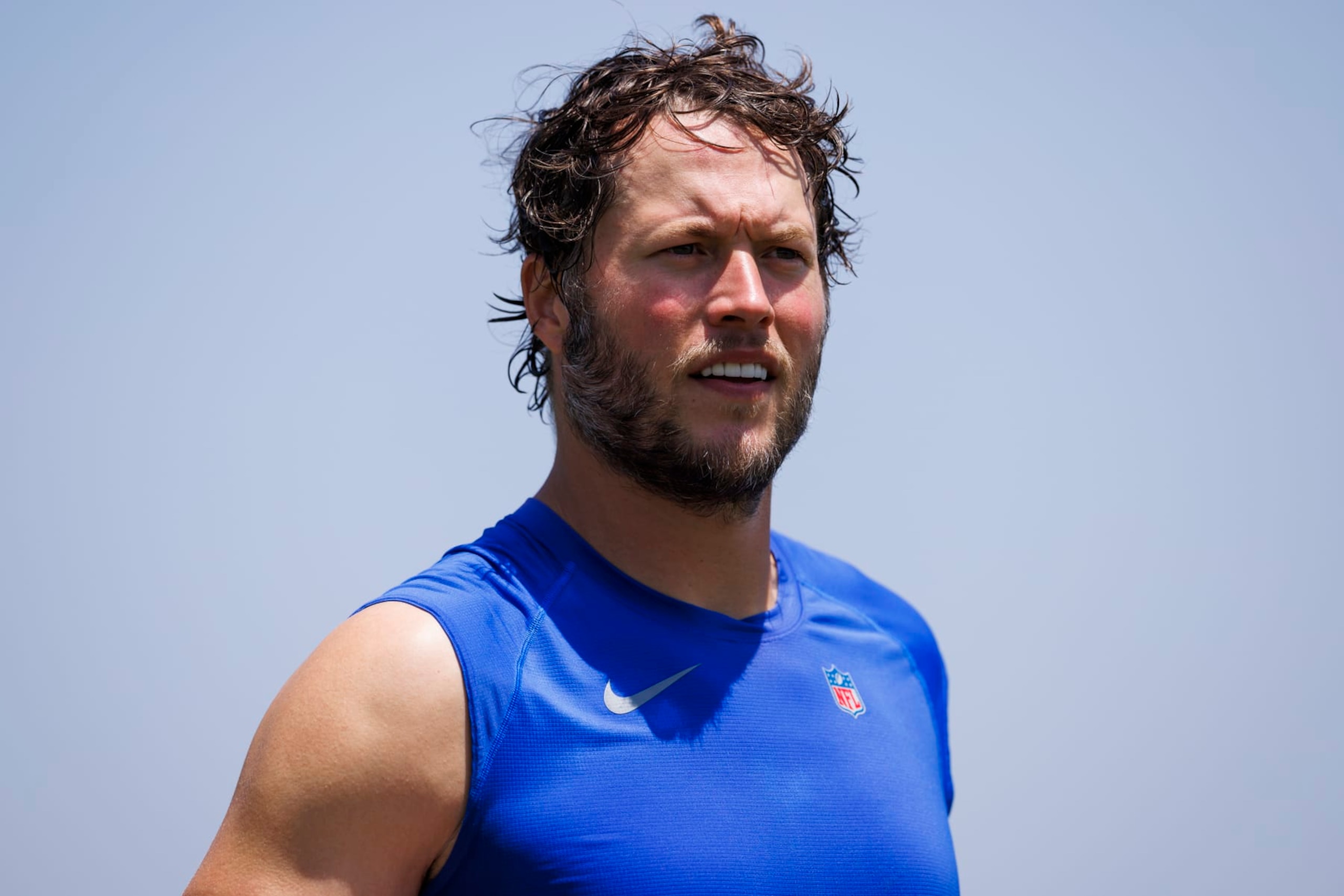 THOUSAND OAKS, CALIFORNIA - JUNE 4: Matthew Stafford #9 of the Los Angeles Rams walks off the field during an NFL football organized team activity on June 4, 2024 in Thousand Oaks, California. (Photo by Ric Tapia/Getty Images) THOUSAND OAKS, CALIFORNIA - JUNE 4: Matthew Stafford #9 of the Los Angeles Rams walks off the field during an NFL football organized team activity on June 4, 2024 in Thousand Oaks, California. (Photo by Ric Tapia/Getty Images)