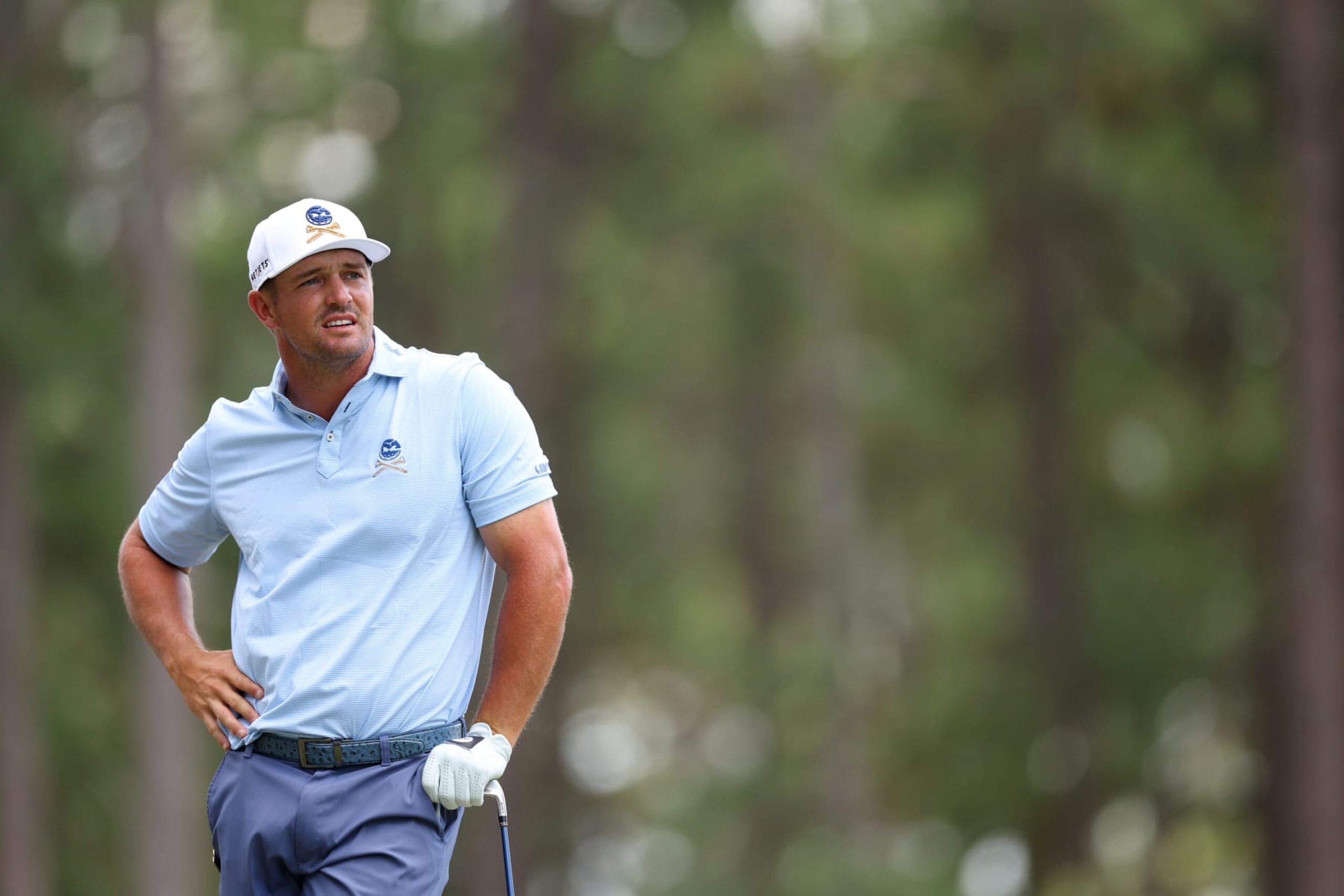 PINEHURST, NORTH CAROLINA - JUNE 11: Bryson DeChambeau of the United States looks on during a practice round prior to the U.S. Open at Pinehurst Resort on June 11, 2024 in Pinehurst, North Carolina. (Photo by Andrew Redington/Getty Images)