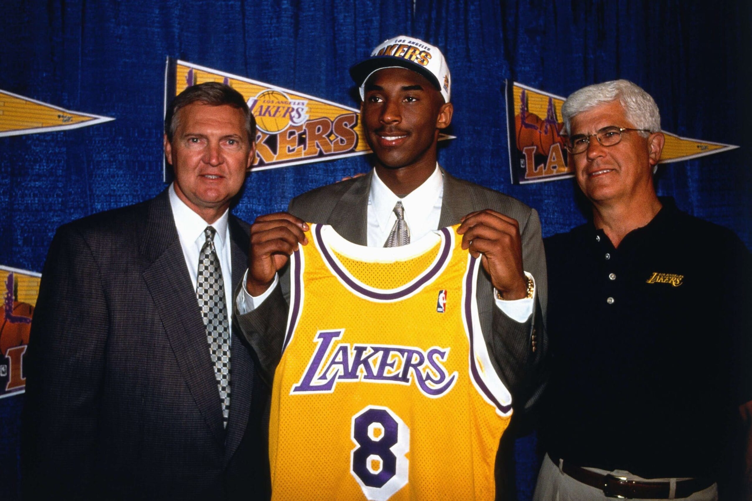 Jerry West, Kobe Bryant and Del Harris