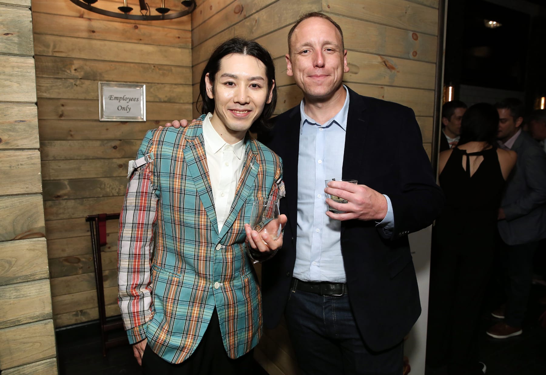 NEW YORK, NEW YORK - APRIL 26: Competitive eaters Takeru Kobayashi (L) and Joey Chestnut attend the Tribeca Film Festival after-party for "The Good, The Bad, The Hungry", hosted by Tribeca/ESPN Sports at Ainsworth FIDI on April 26, 2019 in New York City. (Photo by Monica Schipper/Getty Images for 2019 Tribeca Film Festival )